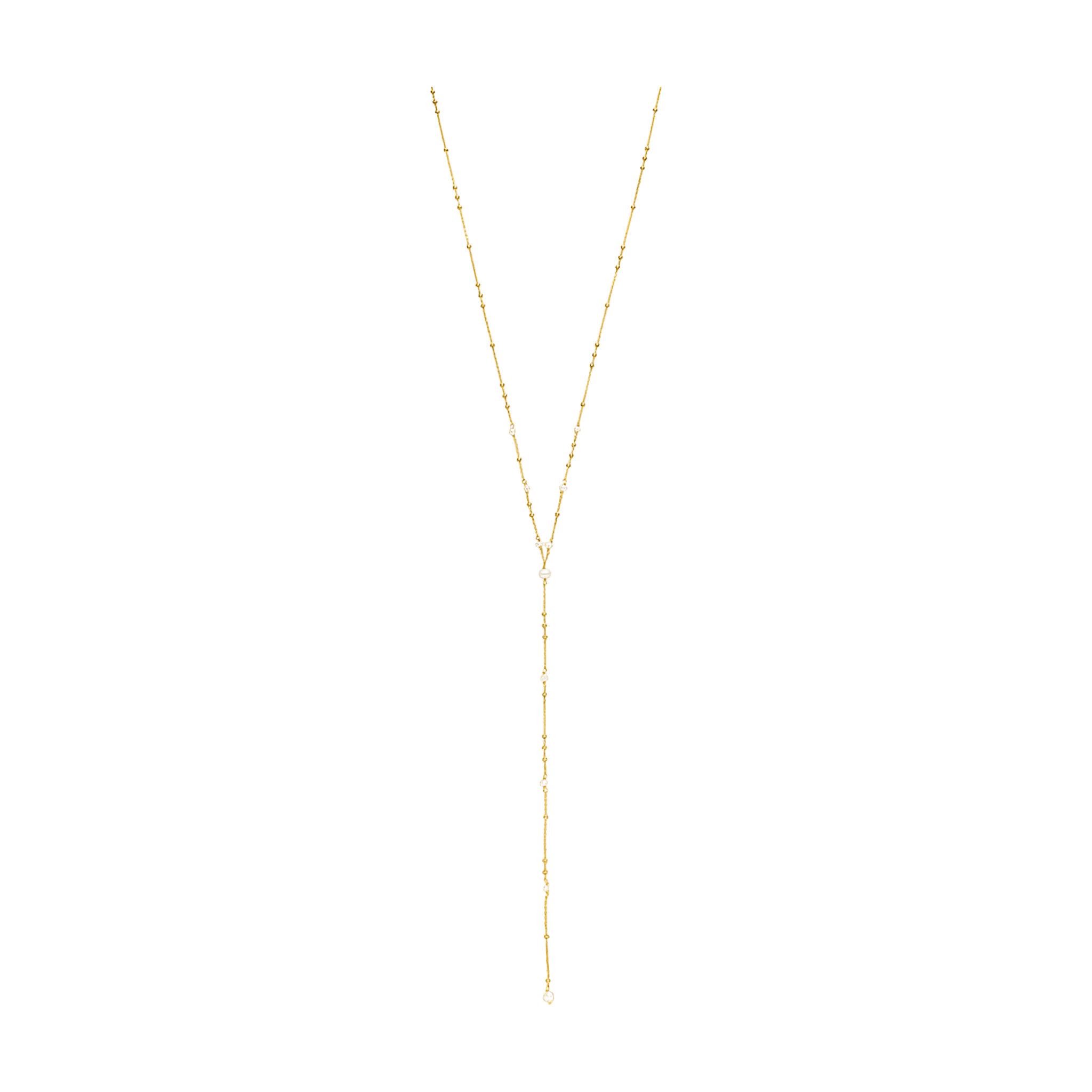 Leaf Kette Y - Flying Pearls, vergoldet