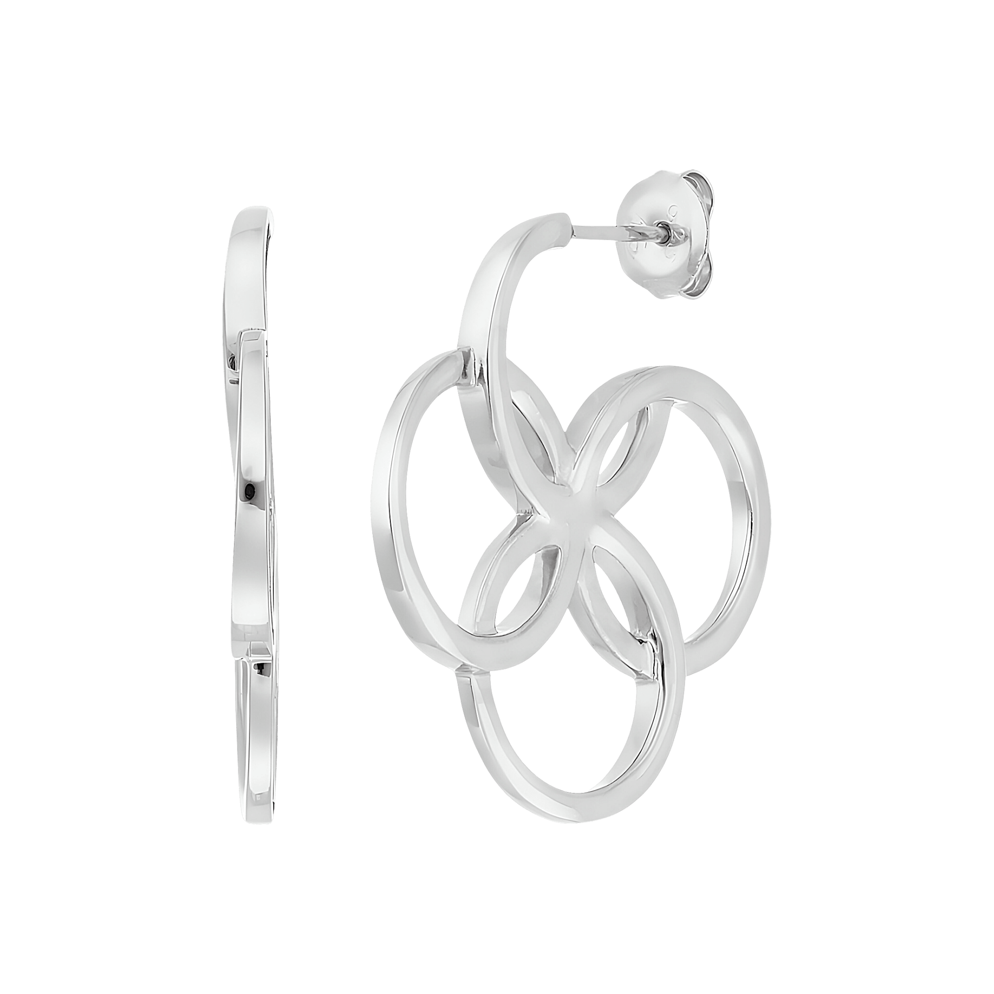 Leaf Ohrringe Clover Charm, klein, Silber