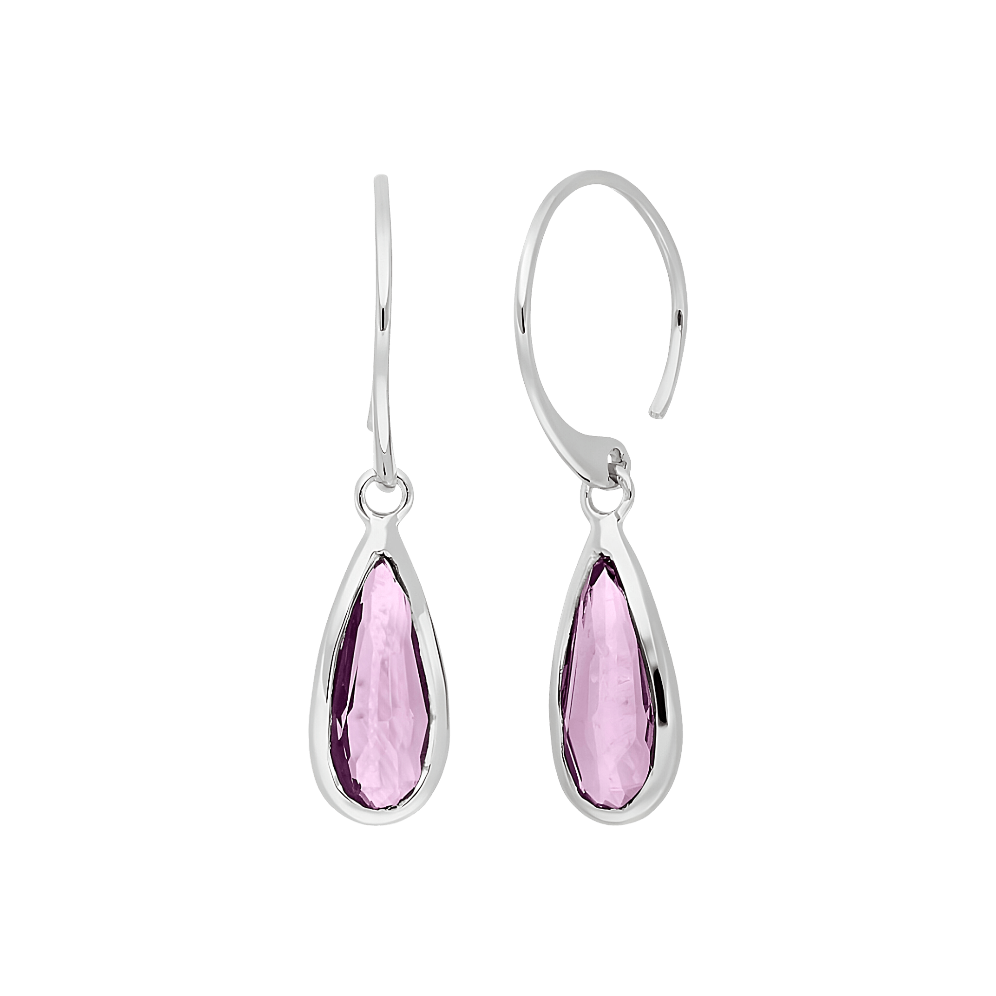 Leaf Ohrringe Gem Drop, Amethyst, Silber