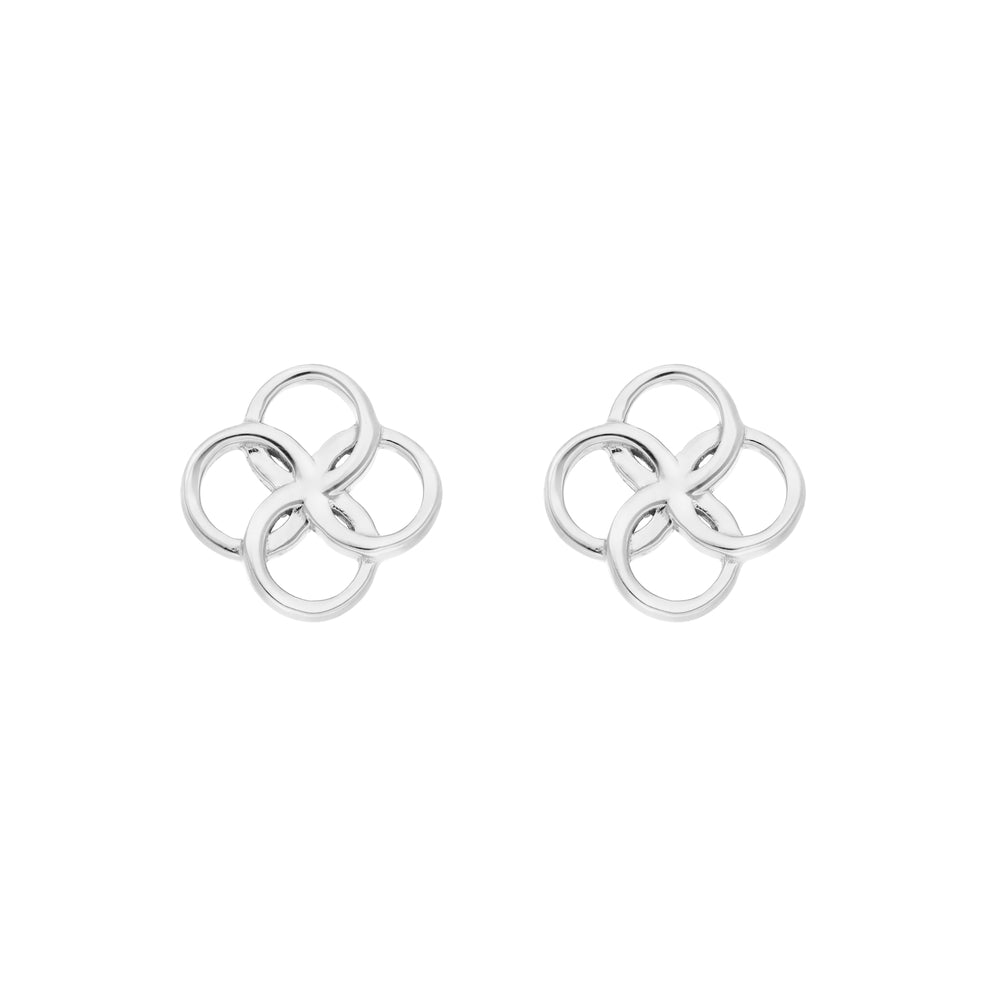 Leaf Ohrstecker Clover Charm, Silber