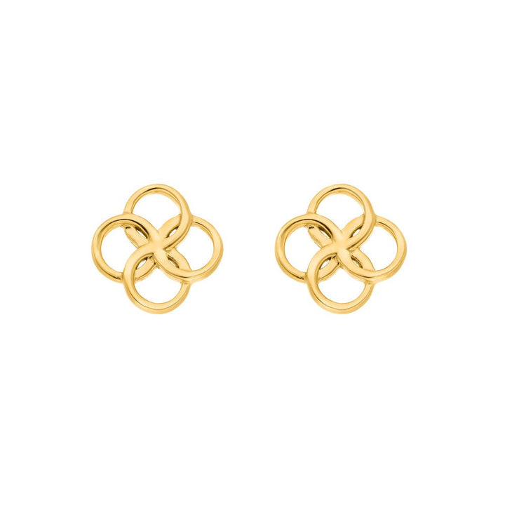 Leaf Ohrstecker Clover Charm, vergoldet