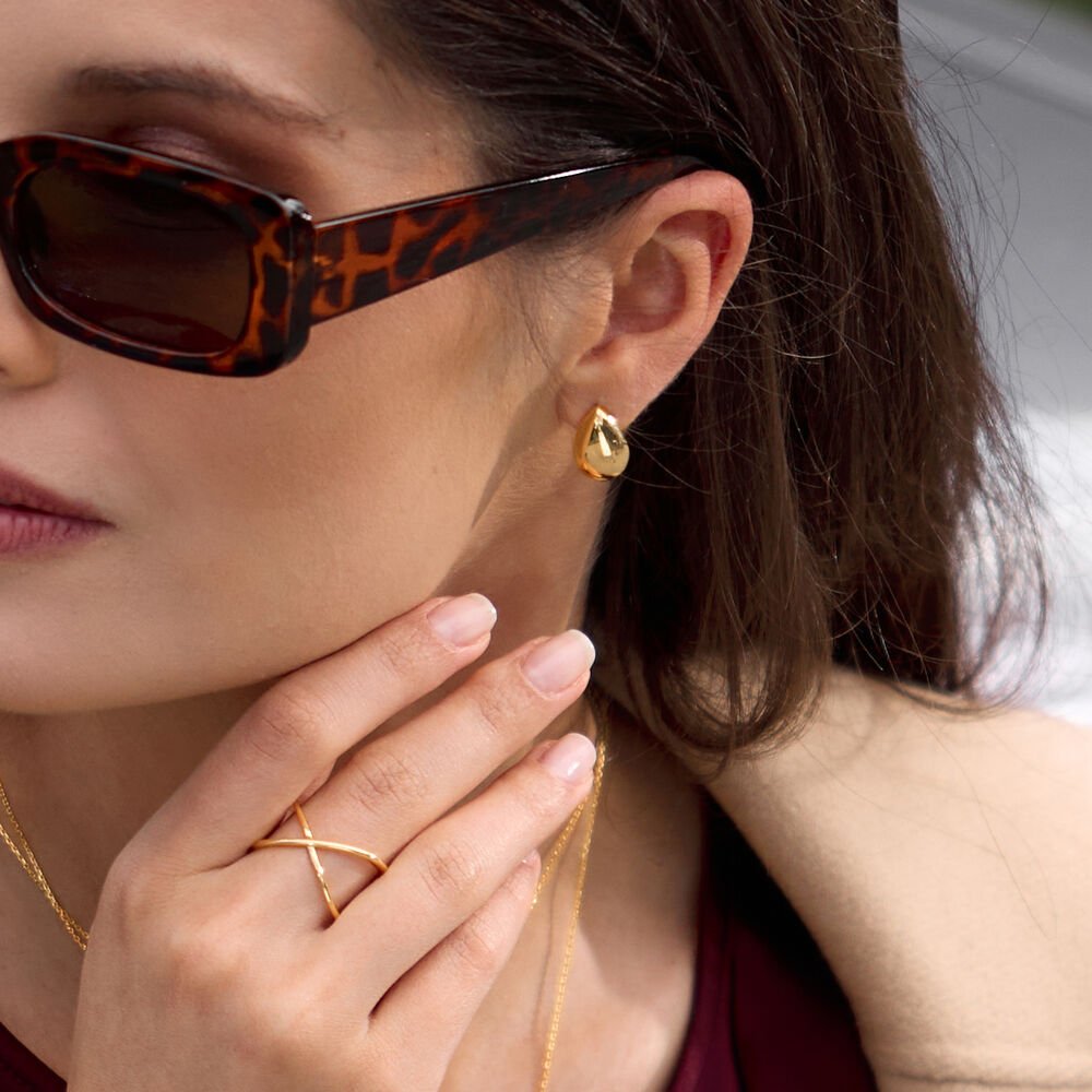 Leaf Ohrstecker One Drop, vergoldet