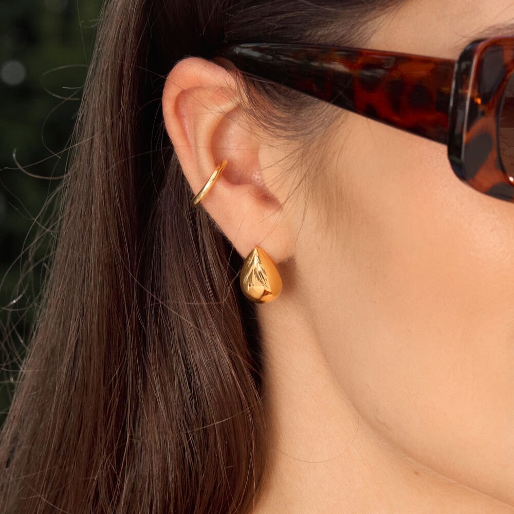 Leaf Ohrstecker One Drop, vergoldet