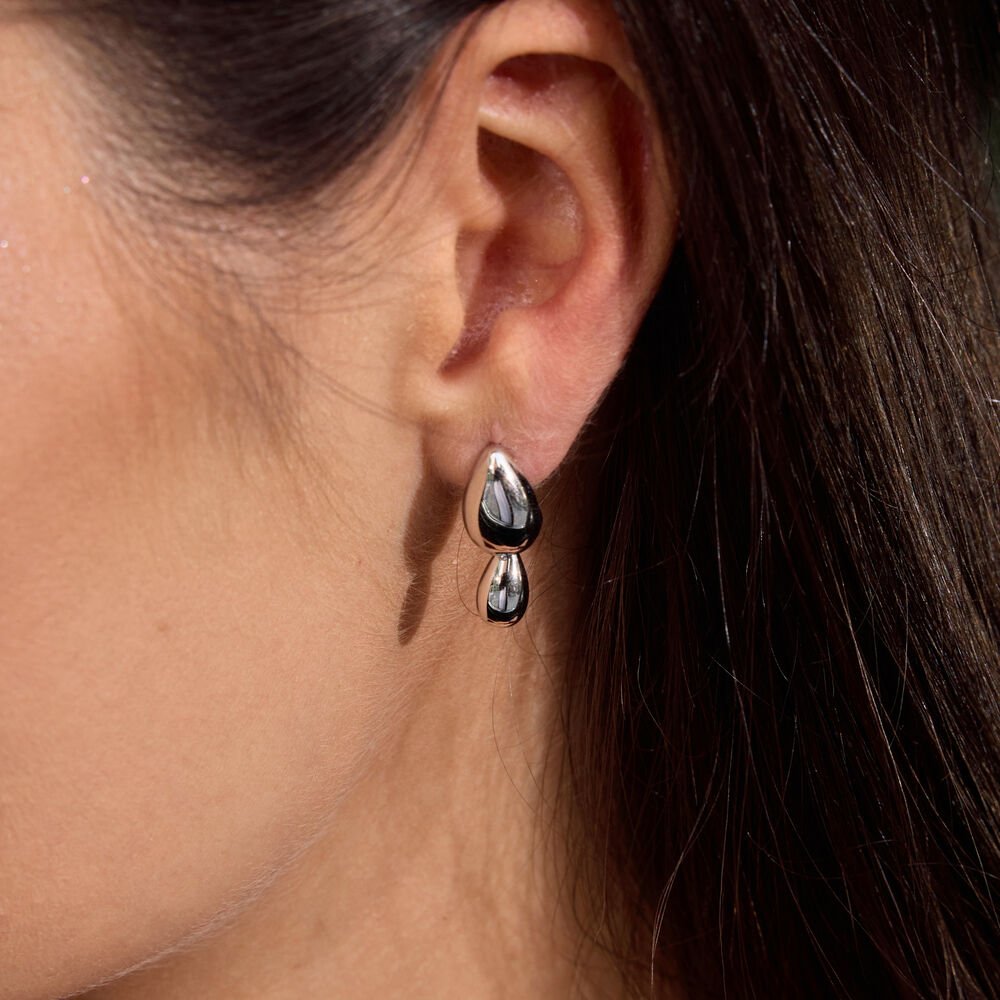 Leaf Ohrstecker Two Drops, vergoldet