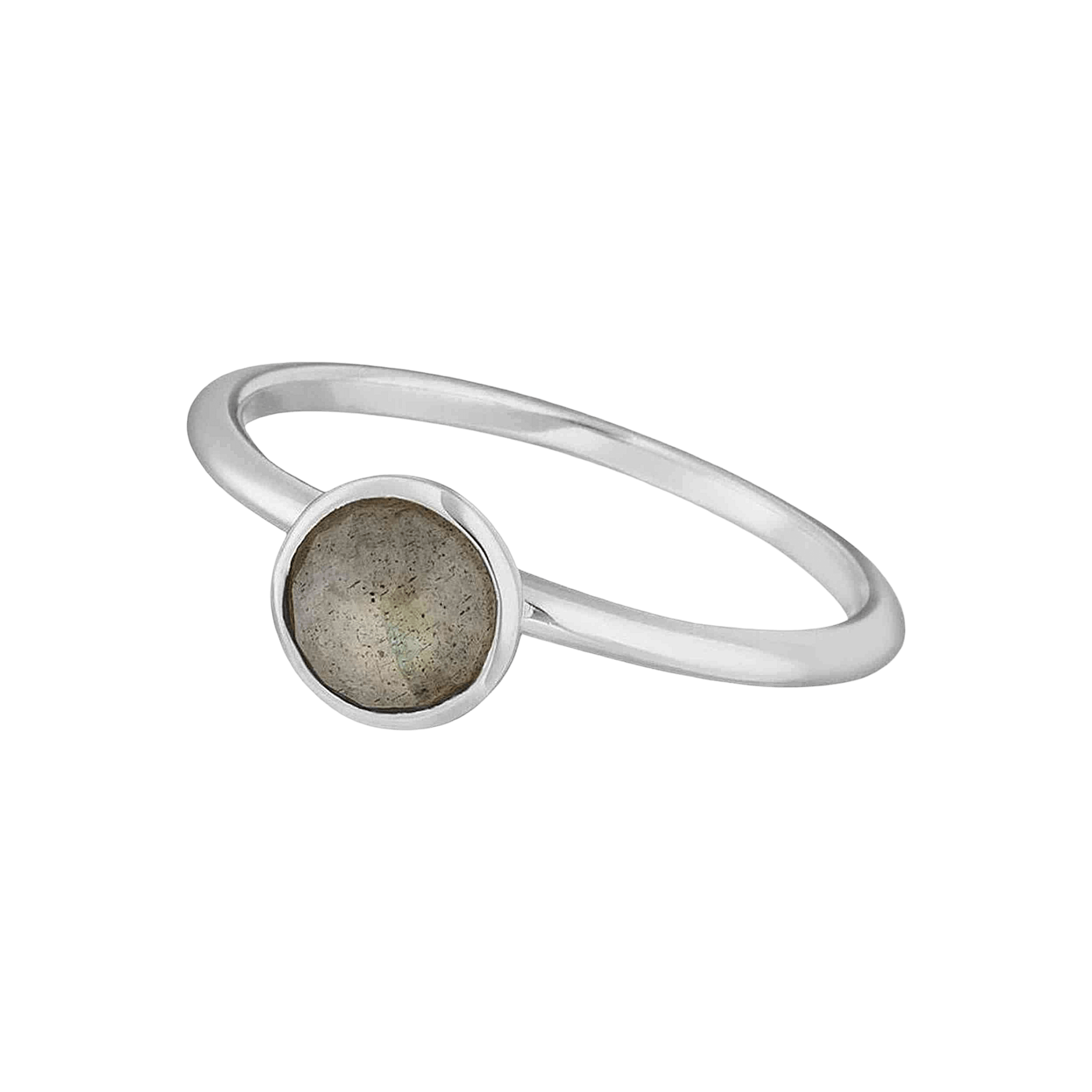 Leaf Ring Stacking Labradorit, 6 mm, Silber