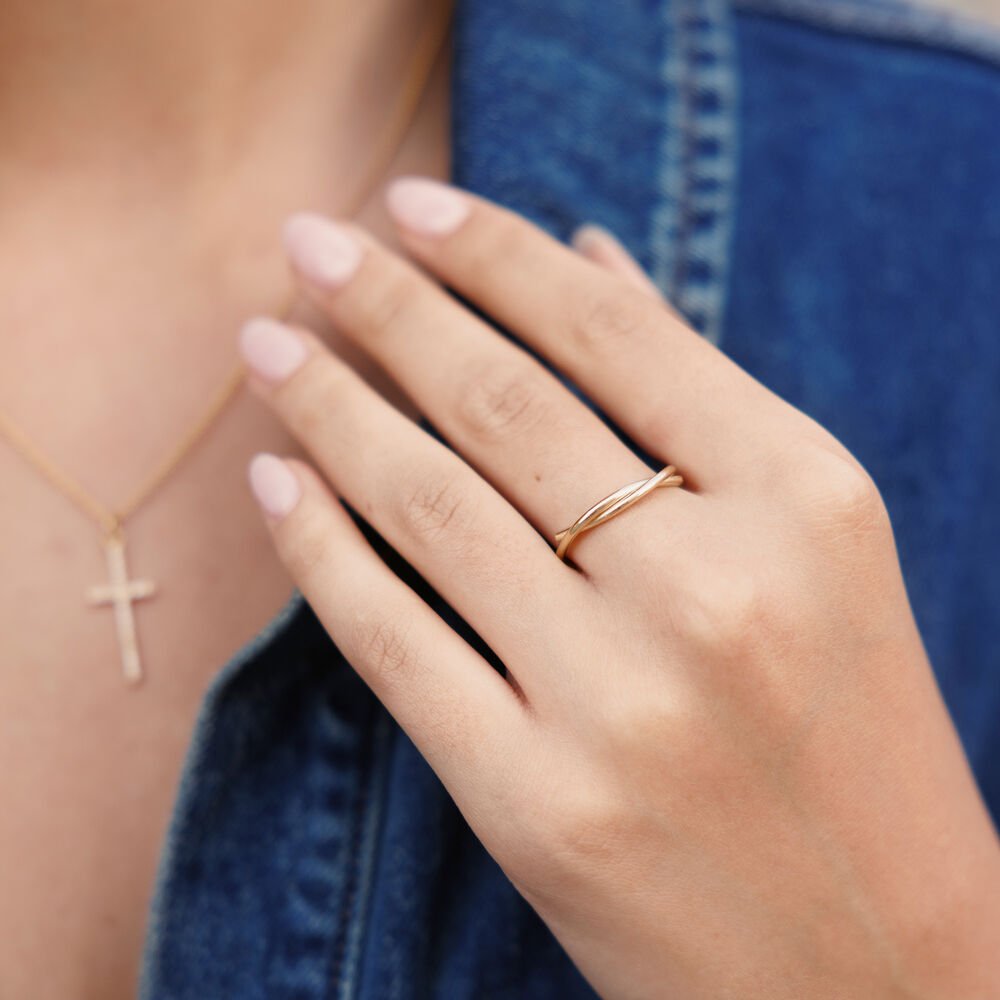 Leaf Ring Tube, Silber