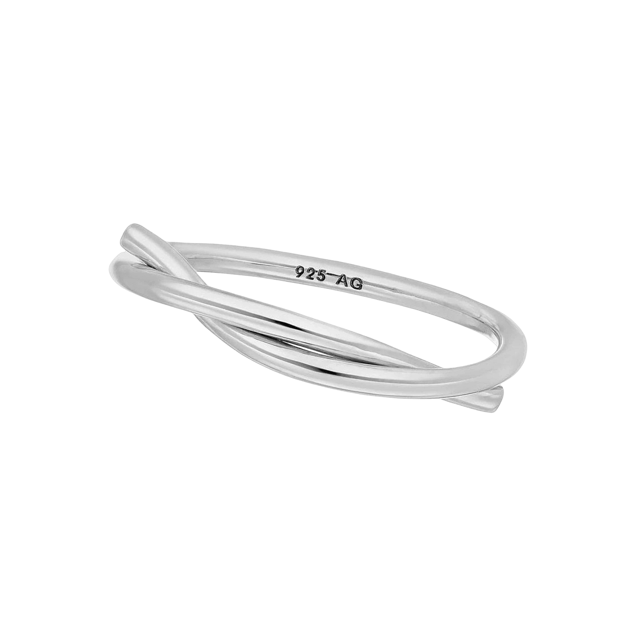 Leaf Ring Tube, Silber