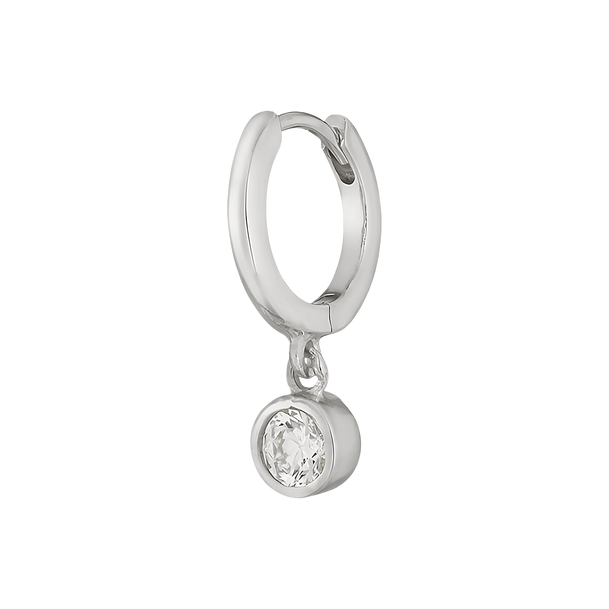 Leaf Single Creole Pure mit Zirkonia, Silber