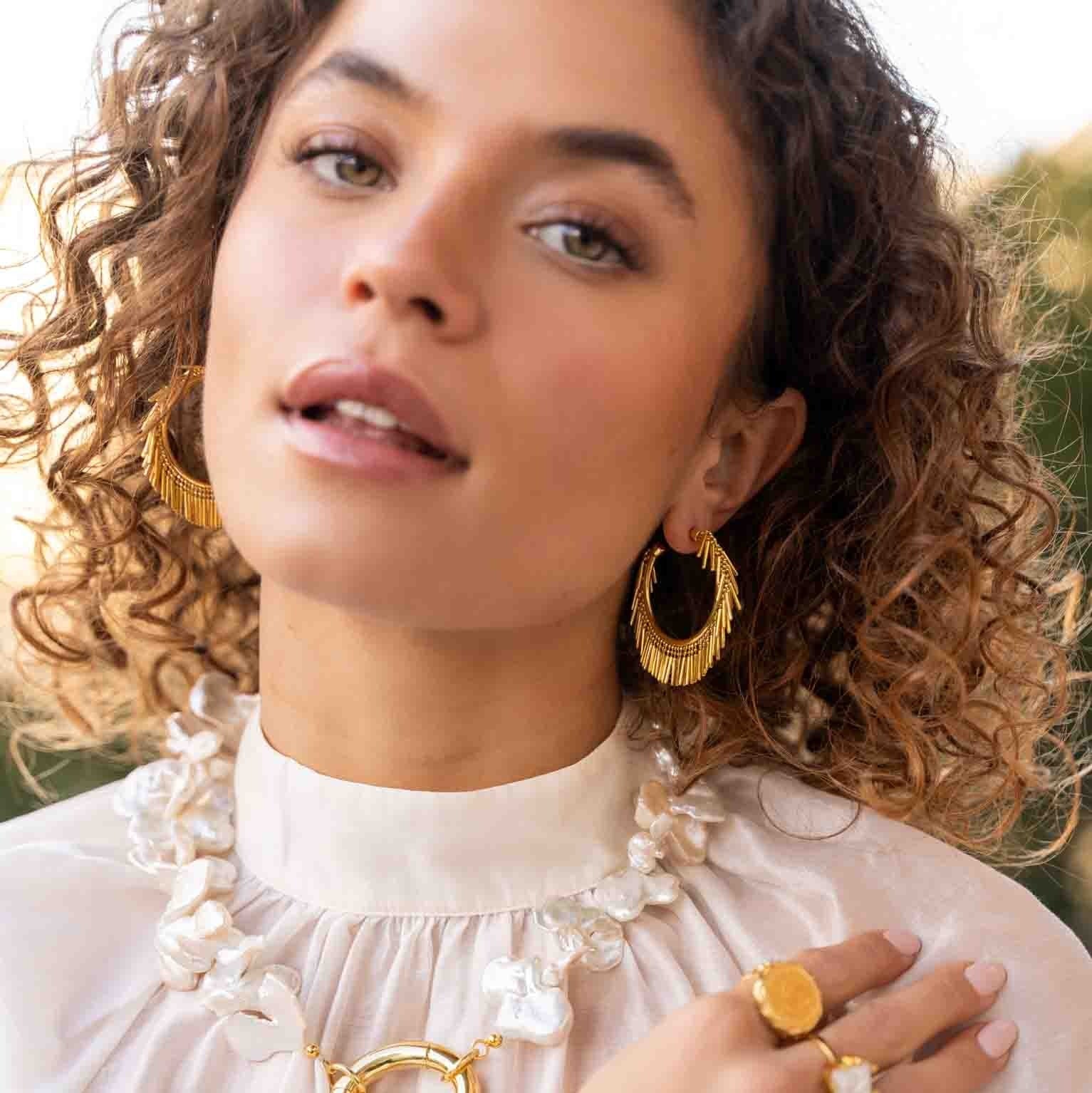 LOTT.gioielli Creoen Vibes round, vergoldet