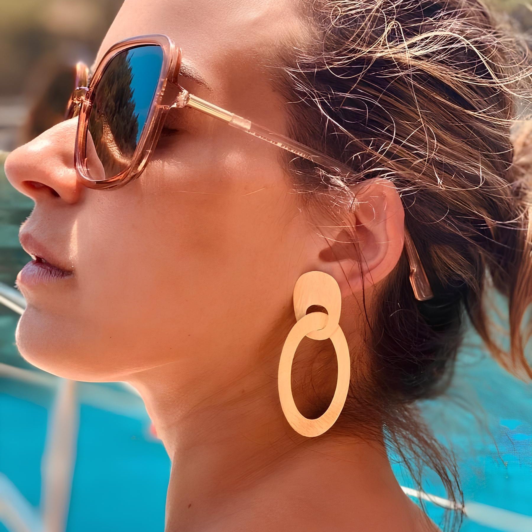 LOTT.gioielli Ohrringe asymmetrisch, oval, M, vergoldet