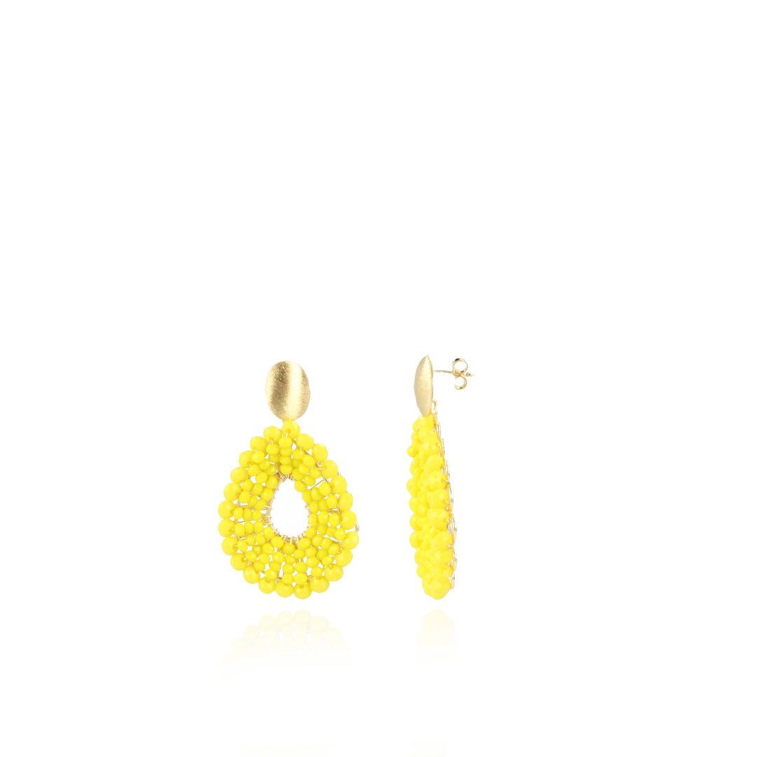 LOTT.gioielli Ohrringe Babs Open Drop, yellow milk, S, vergoldet