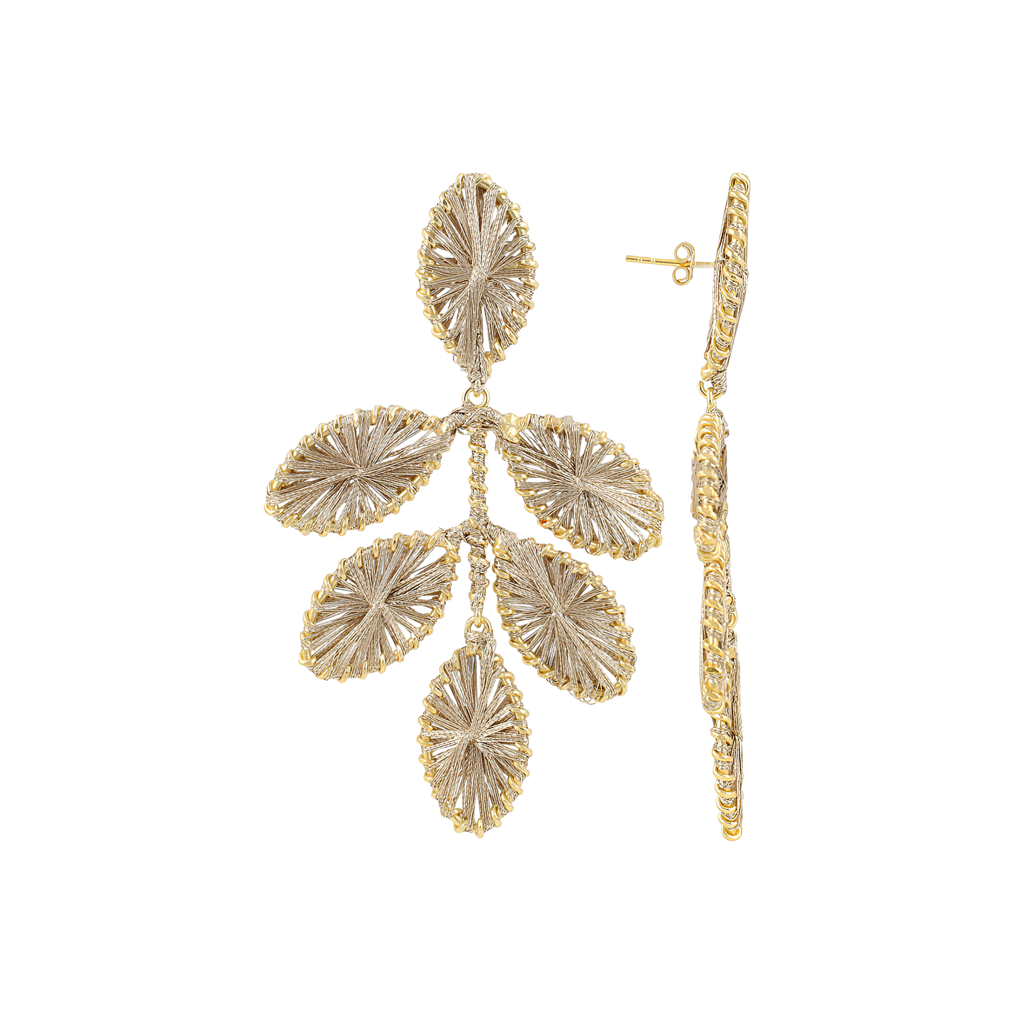 LOTT.gioielli Ohrringe Beatrice, Flower Leaf, honey gold, L, vergoldet