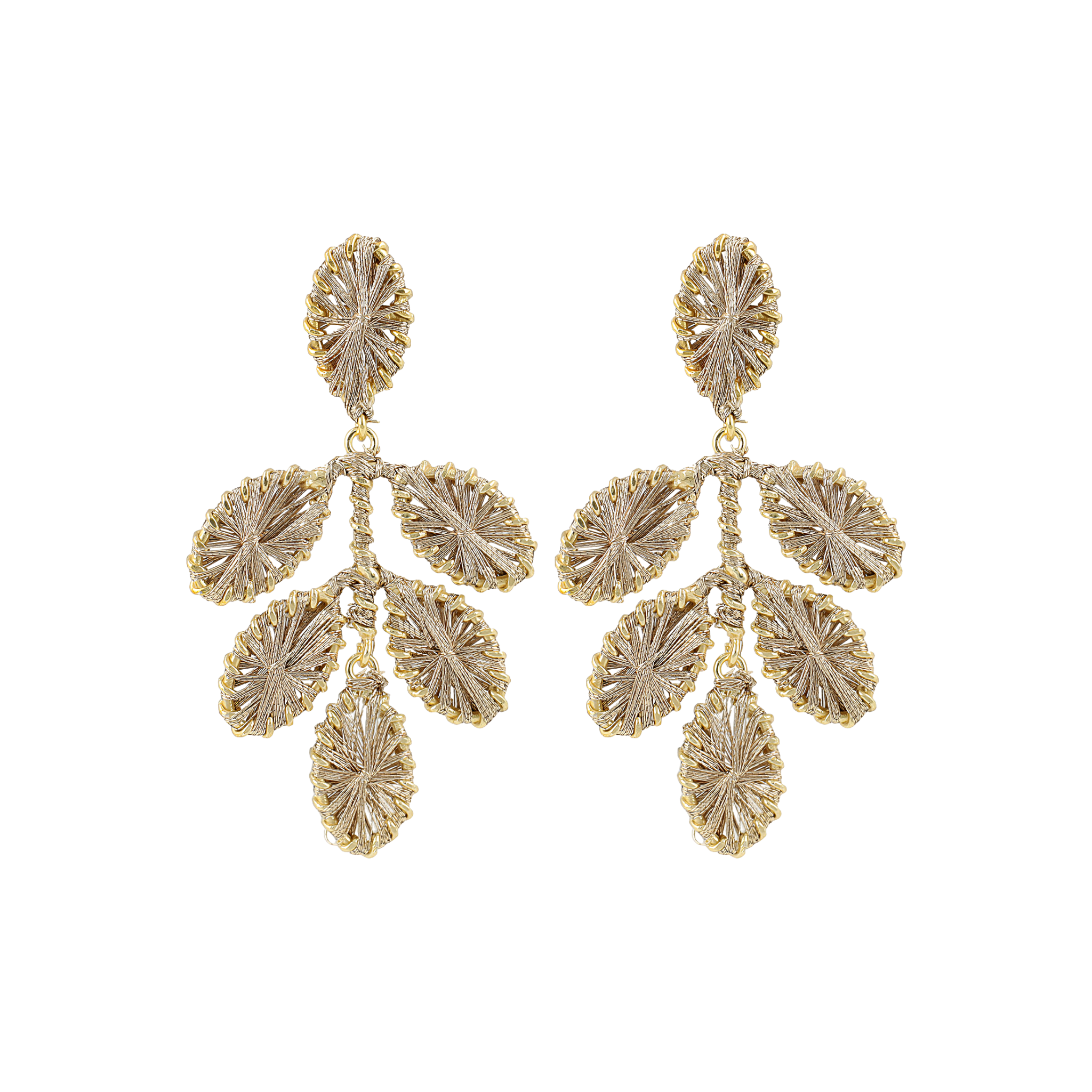 LOTT.gioielli Ohrringe Beatrice, Flower Leaf, honey gold, M, vergoldet