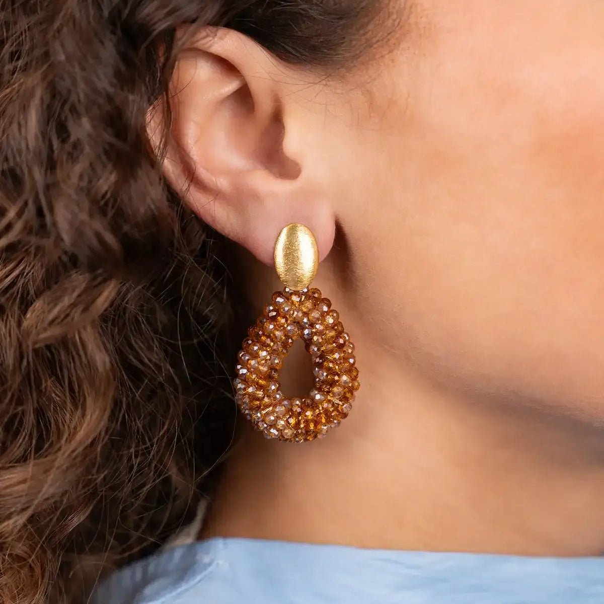 LOTT.gioielli Ohrringe Berry Drop, camel, S, vergoldet