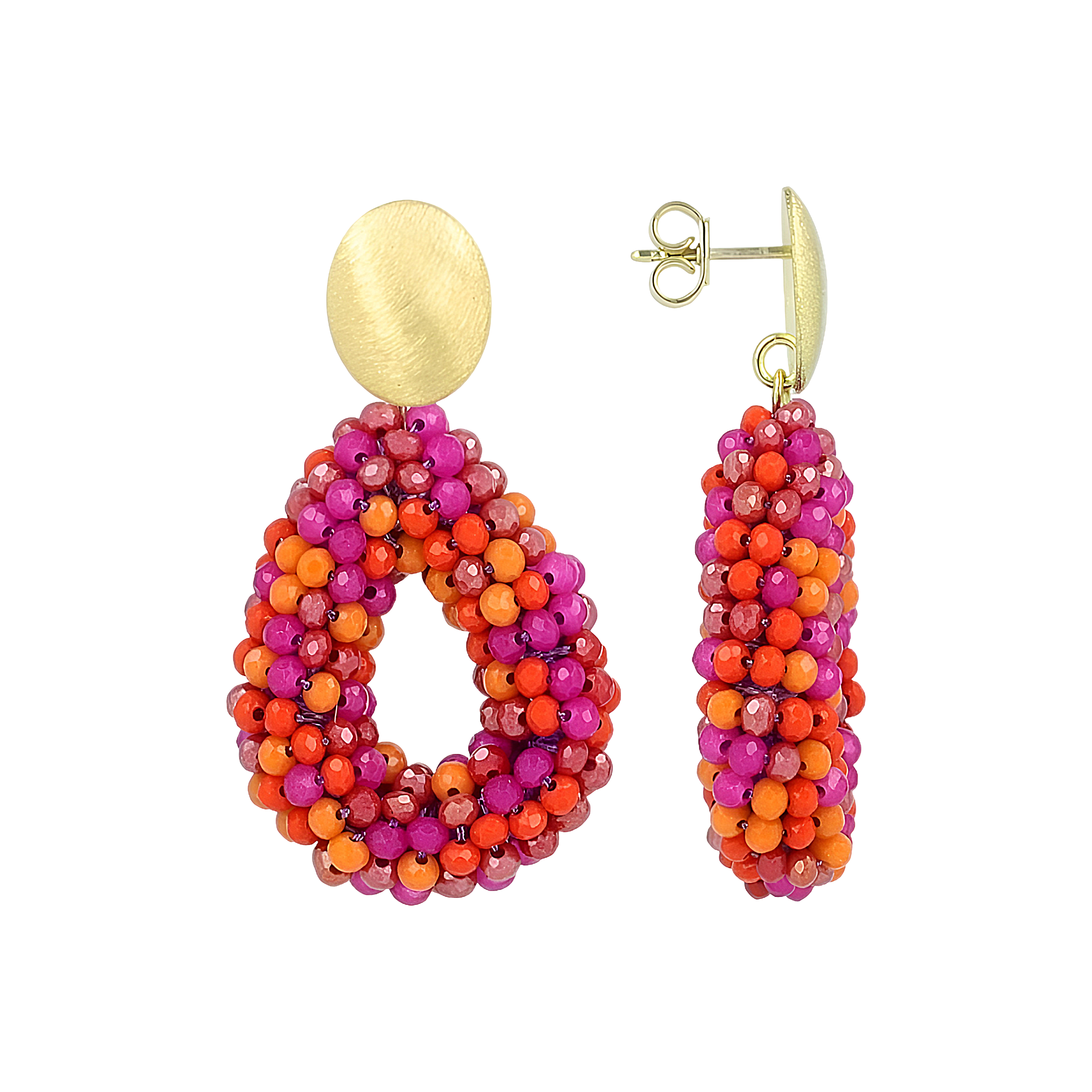 LOTT.gioielli Ohrringe Berry Drop, fuchsia purple mix, S, vergoldet