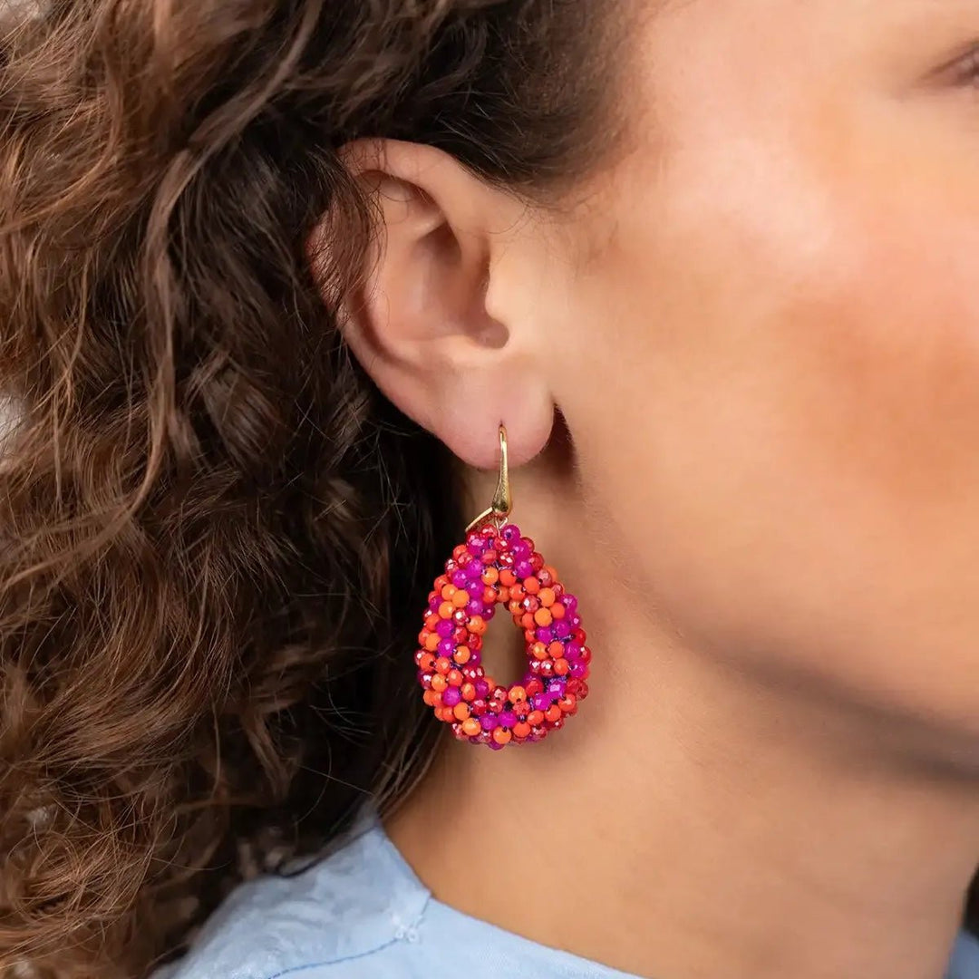 LOTT.gioielli Ohrringe Berry Drop, Fuchsia/Purple Mix, S, vergoldet