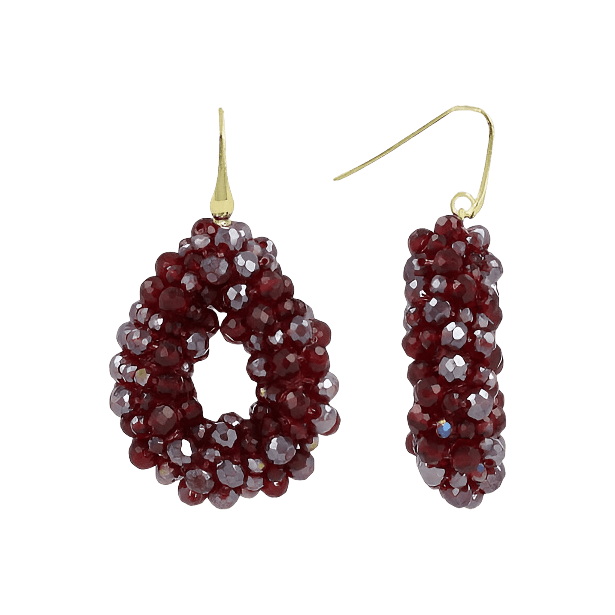 LOTT.gioielli Ohrringe Berry Drop, Irregular stones, cherry lacquer, S, vergoldet