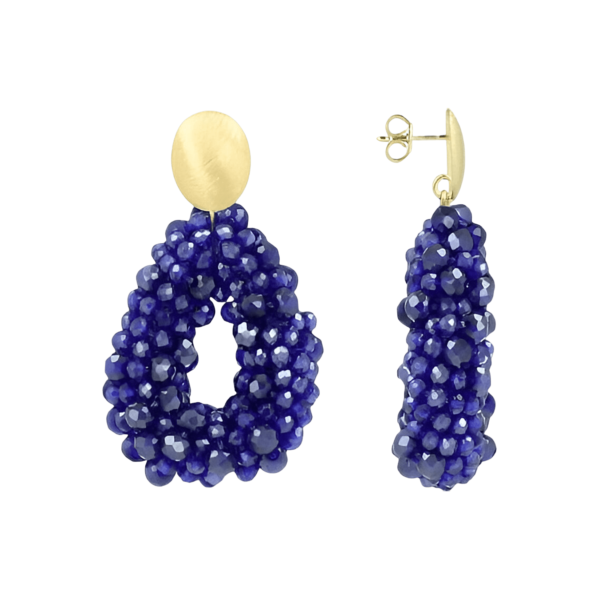 LOTT.gioielli Ohrringe Berry Drop, Irregular stones, future dusk, S, vergoldet