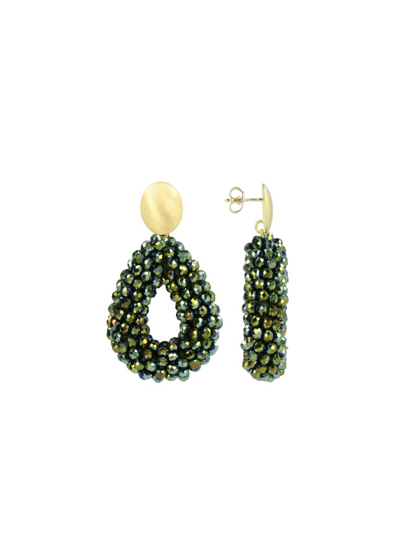LOTT.gioielli Ohrringe Berry Drop, metallic green, S, vergoldet