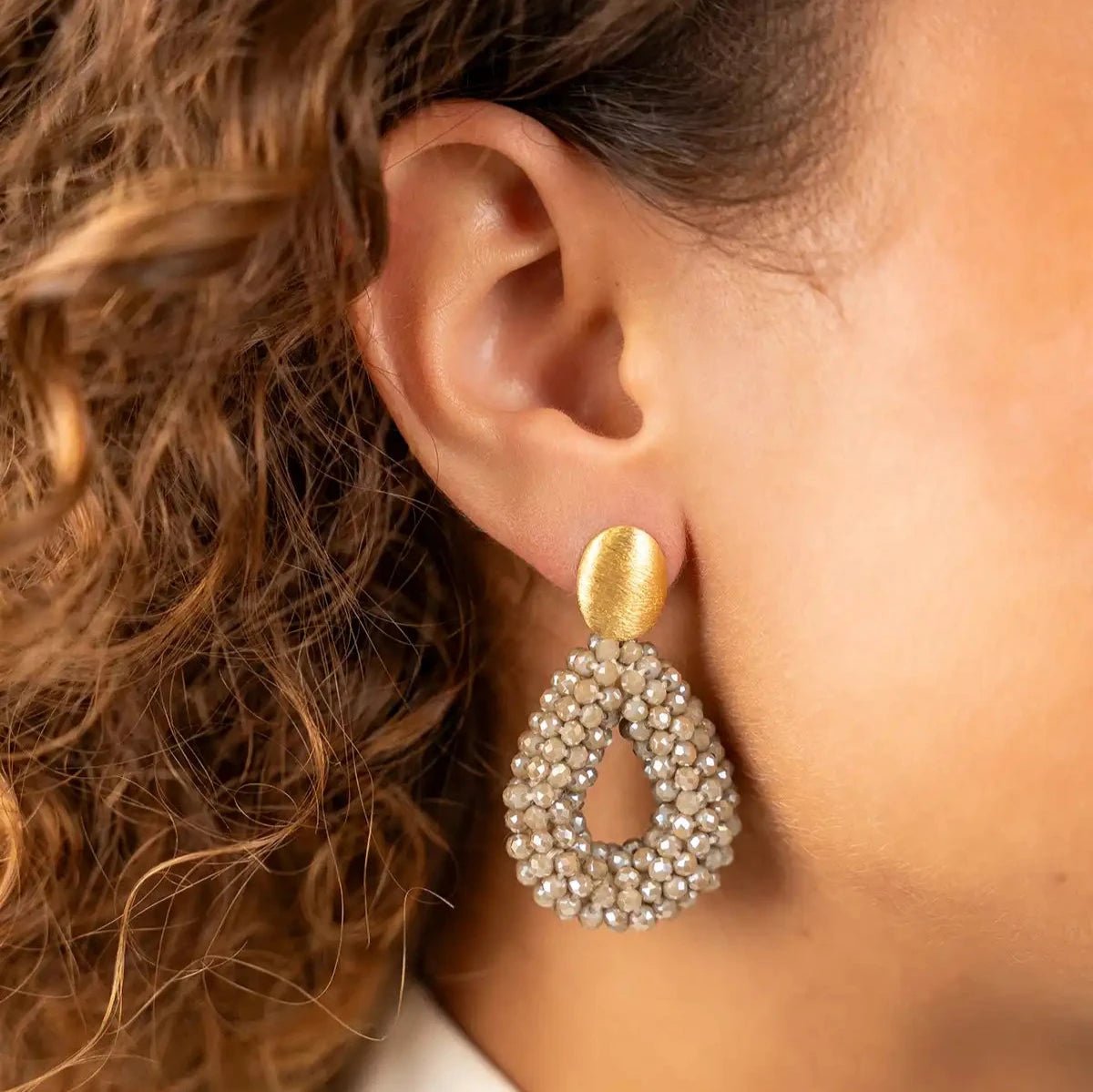 LOTT.gioielli Ohrringe Berry Drop, metallic taupe, S, vergoldet