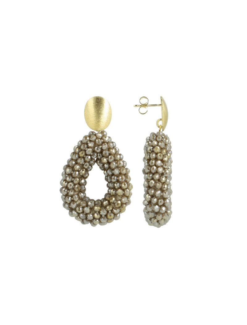 LOTT.gioielli Ohrringe Berry Drop, metallic taupe, S, vergoldet