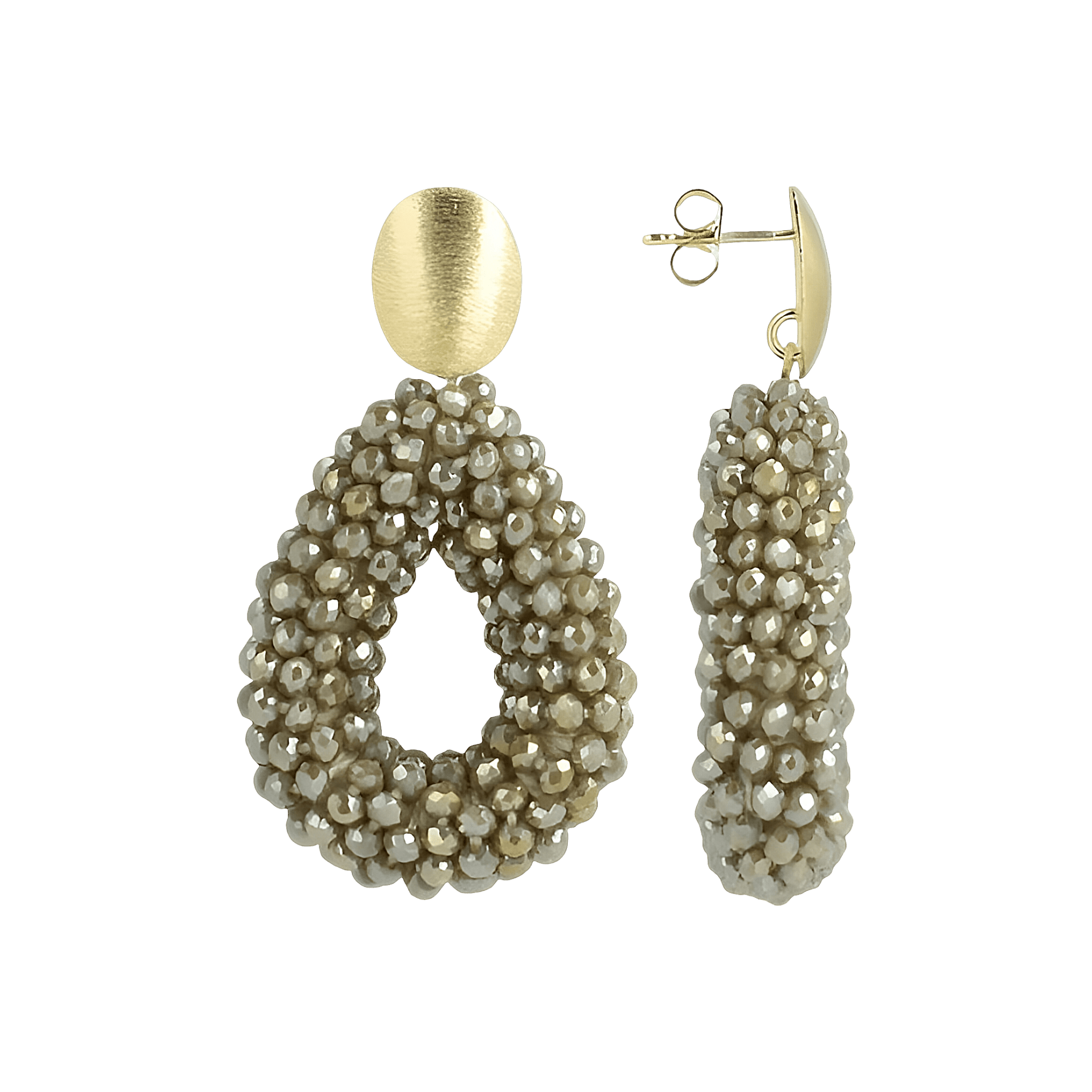 LOTT.gioielli Ohrringe Berry Drop, metallic taupe, S, vergoldet