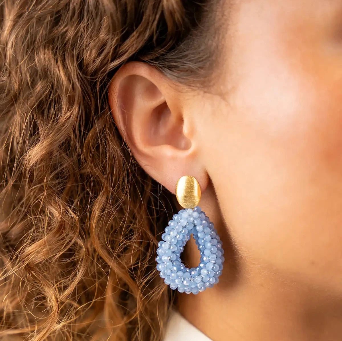 LOTT.gioielli Ohrringe Berry Drop, shiny frosty blue, S, vergoldet