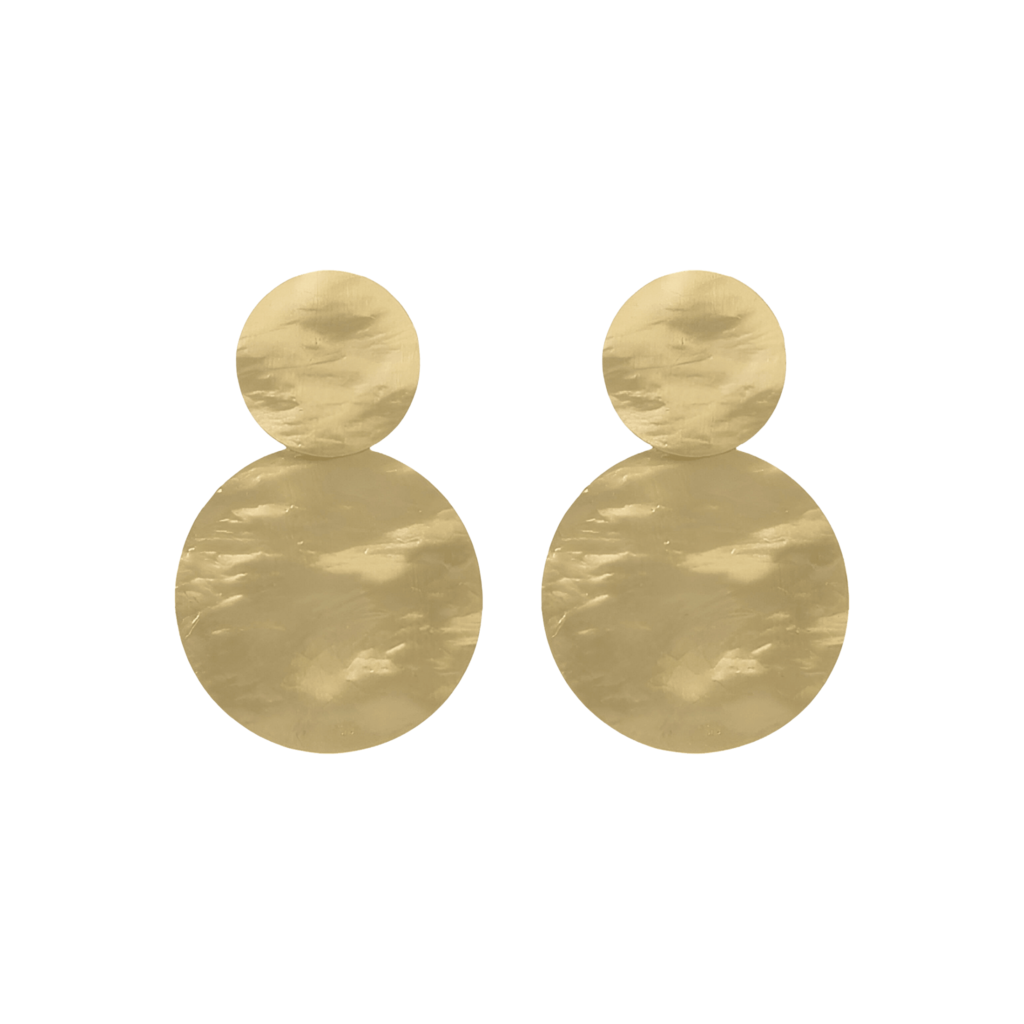 LOTT.gioielli Ohrringe Classic Double Round Hammered, L, vergoldet