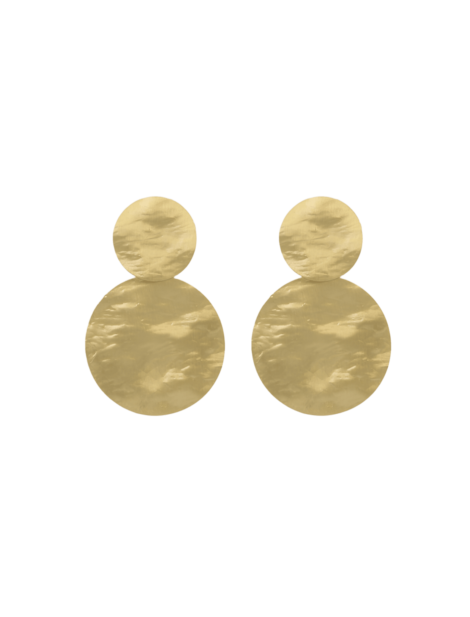 LOTT.gioielli Ohrringe Classic Double Round Hammered, L, vergoldet