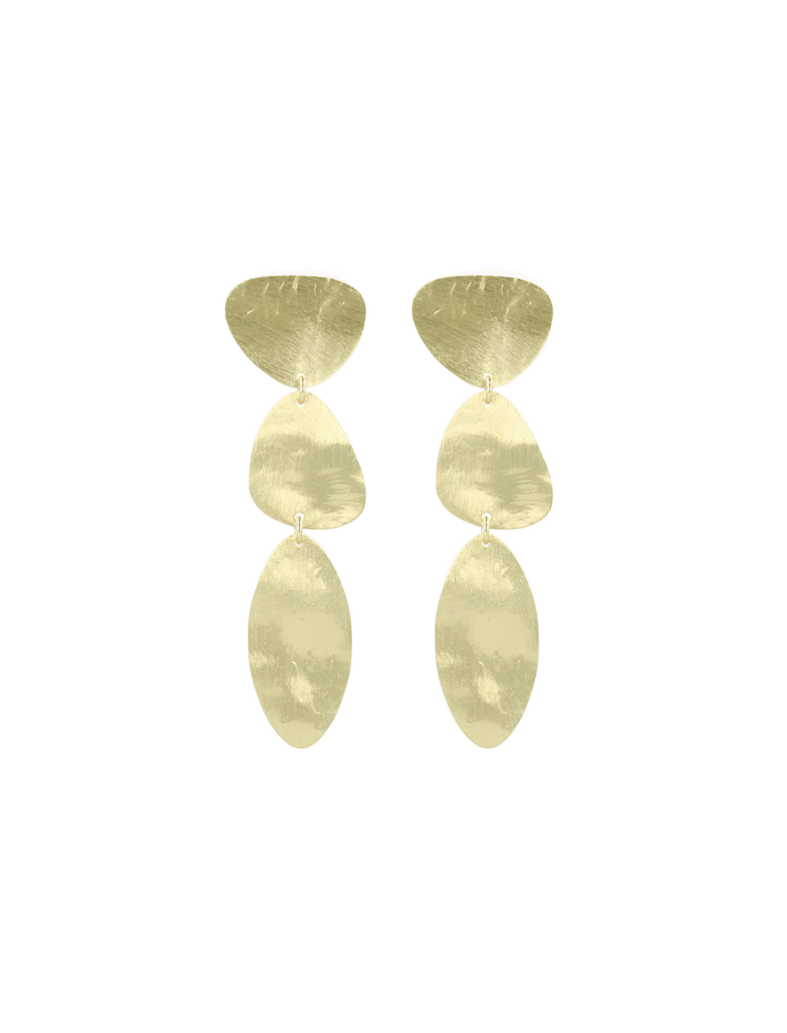 LOTT.gioielli Ohrringe Classic Triple Stone Shape, L, vergoldet