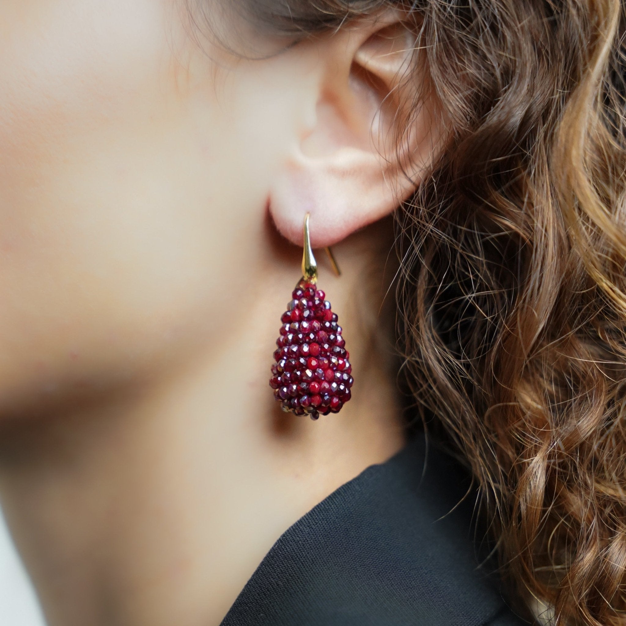 LOTT.gioielli Ohrringe Cone S, bordeaux metallic mix, vergoldet