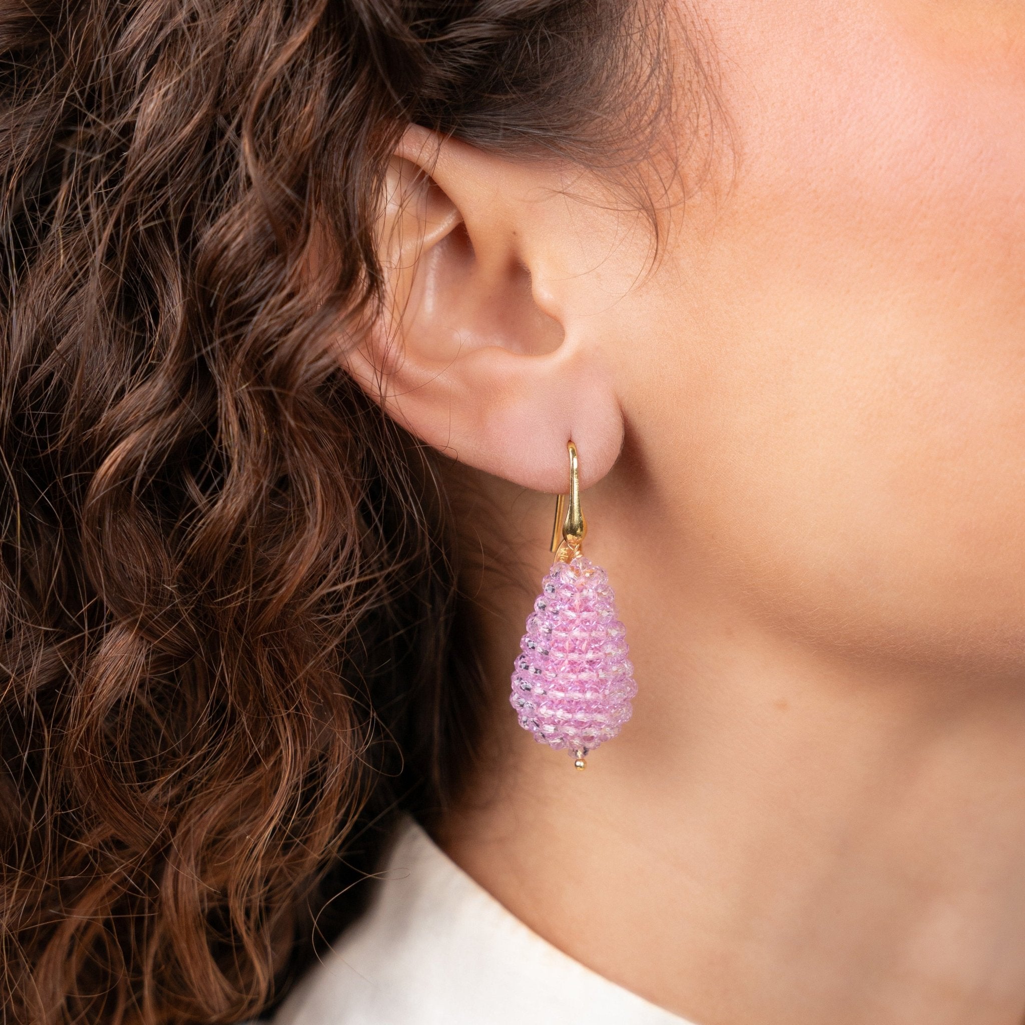 LOTT.gioielli Ohrringe Cone, S, Bubble Pink, vergoldet