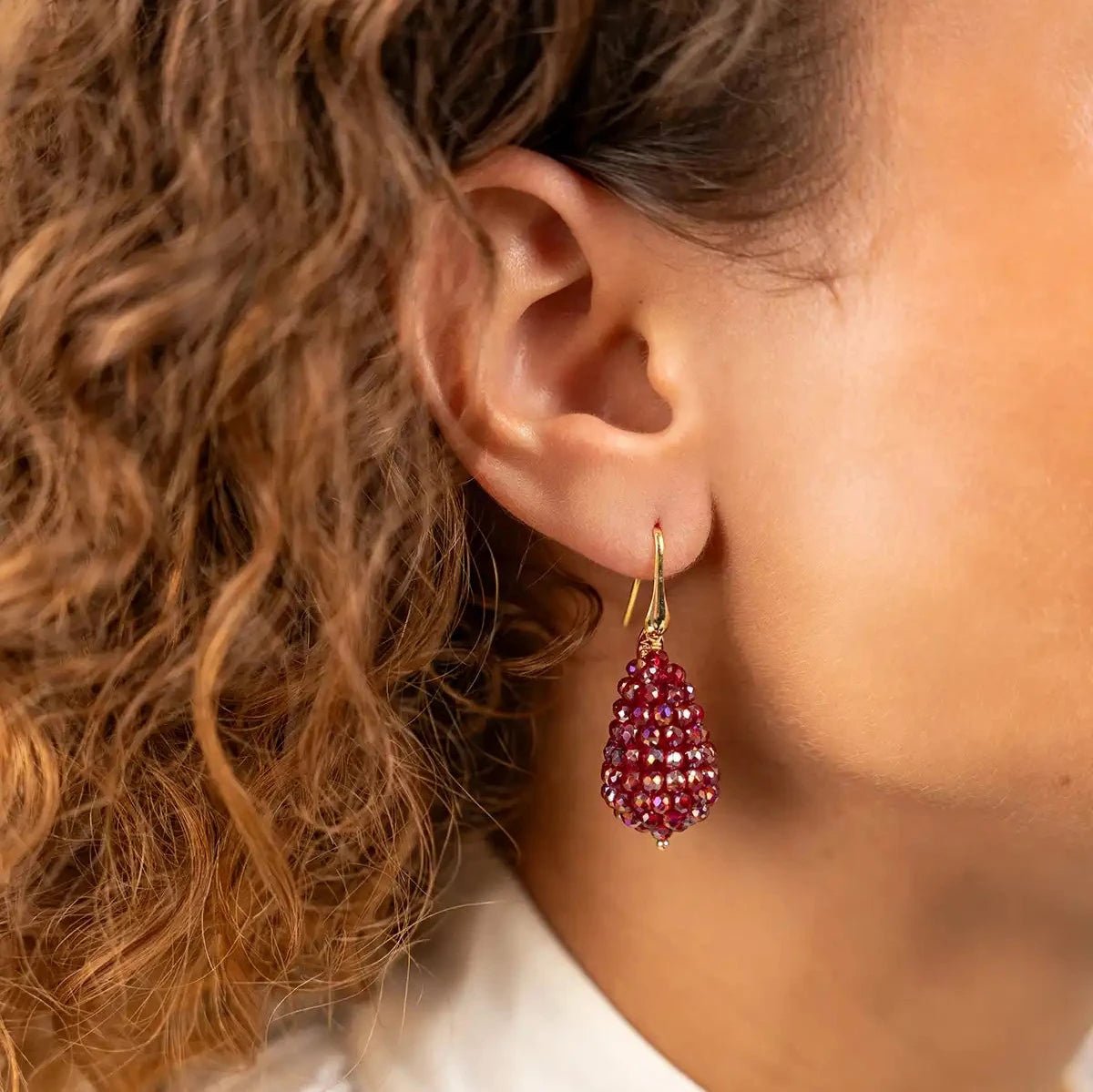 LOTT.gioielli Ohrringe Cone XS, red wine, vergoldet