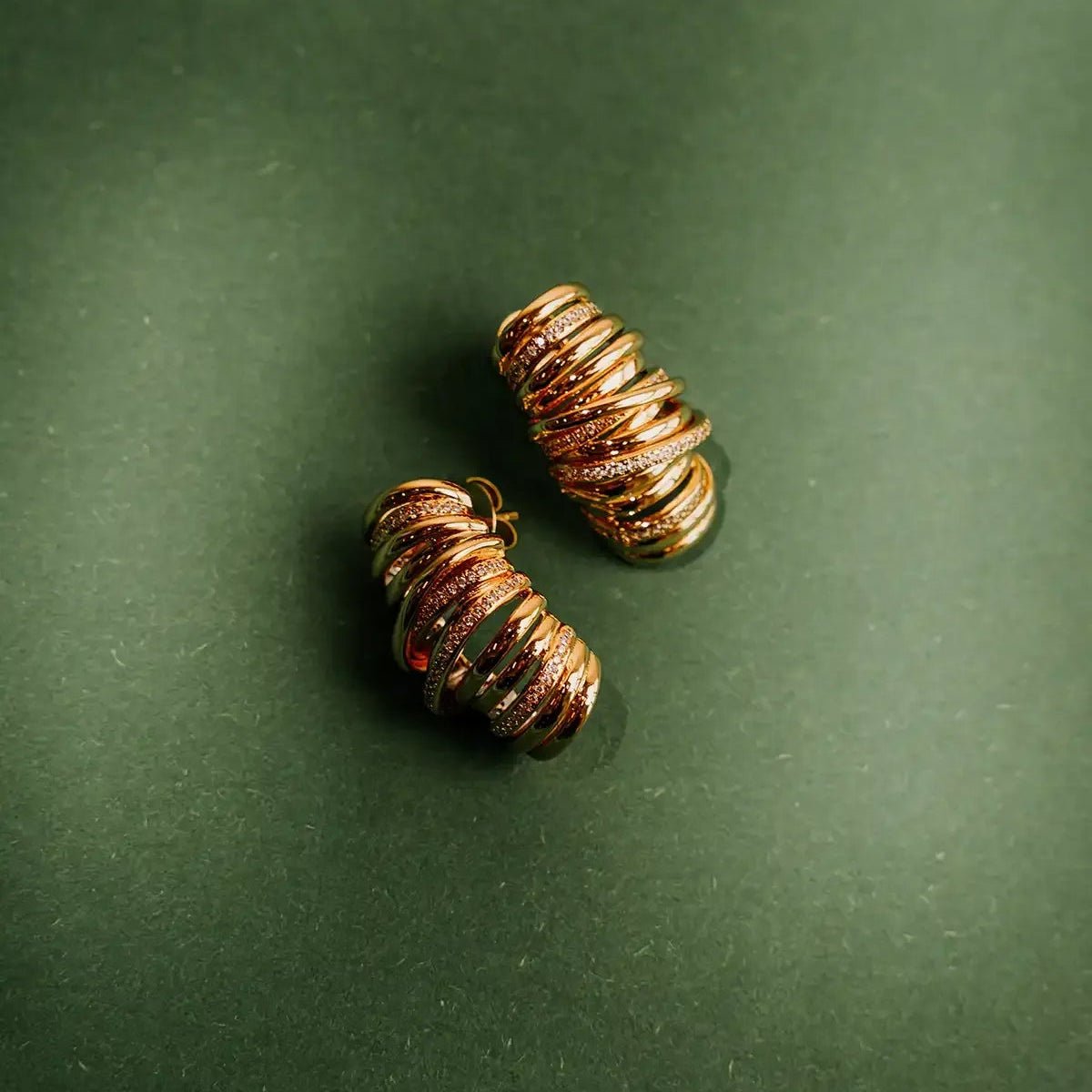 LOTT.gioielli Ohrringe Croissant with Stones, vergoldet