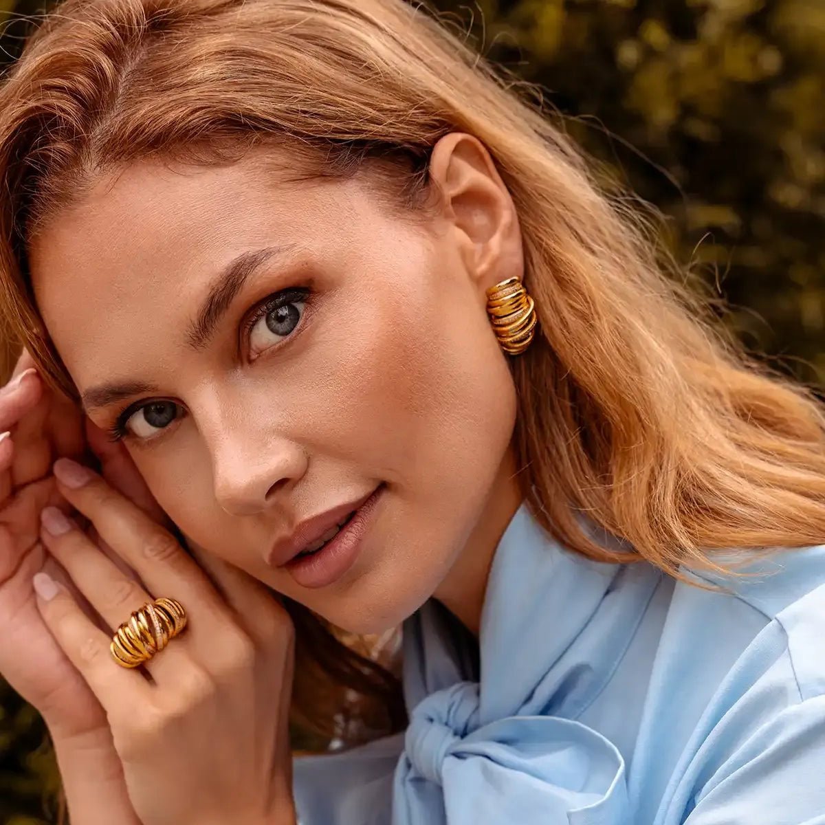 LOTT.gioielli Ohrringe Croissant with Stones, vergoldet