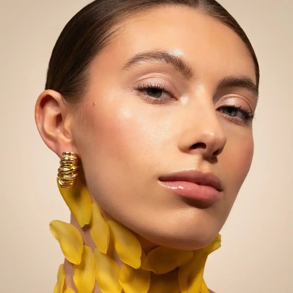 LOTT.gioielli Ohrringe Croissant with Stones, vergoldet