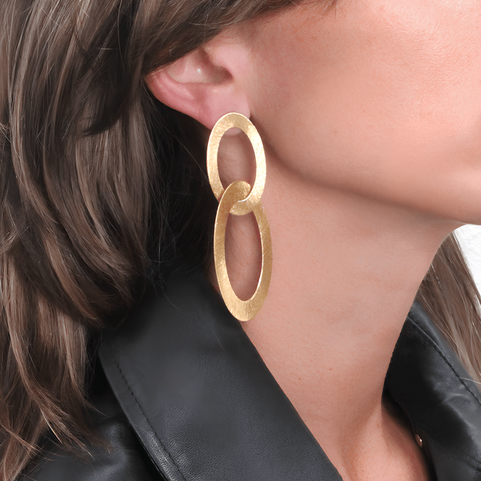 LOTT.gioielli Ohrringe Double Charm, oval, L, vergoldet