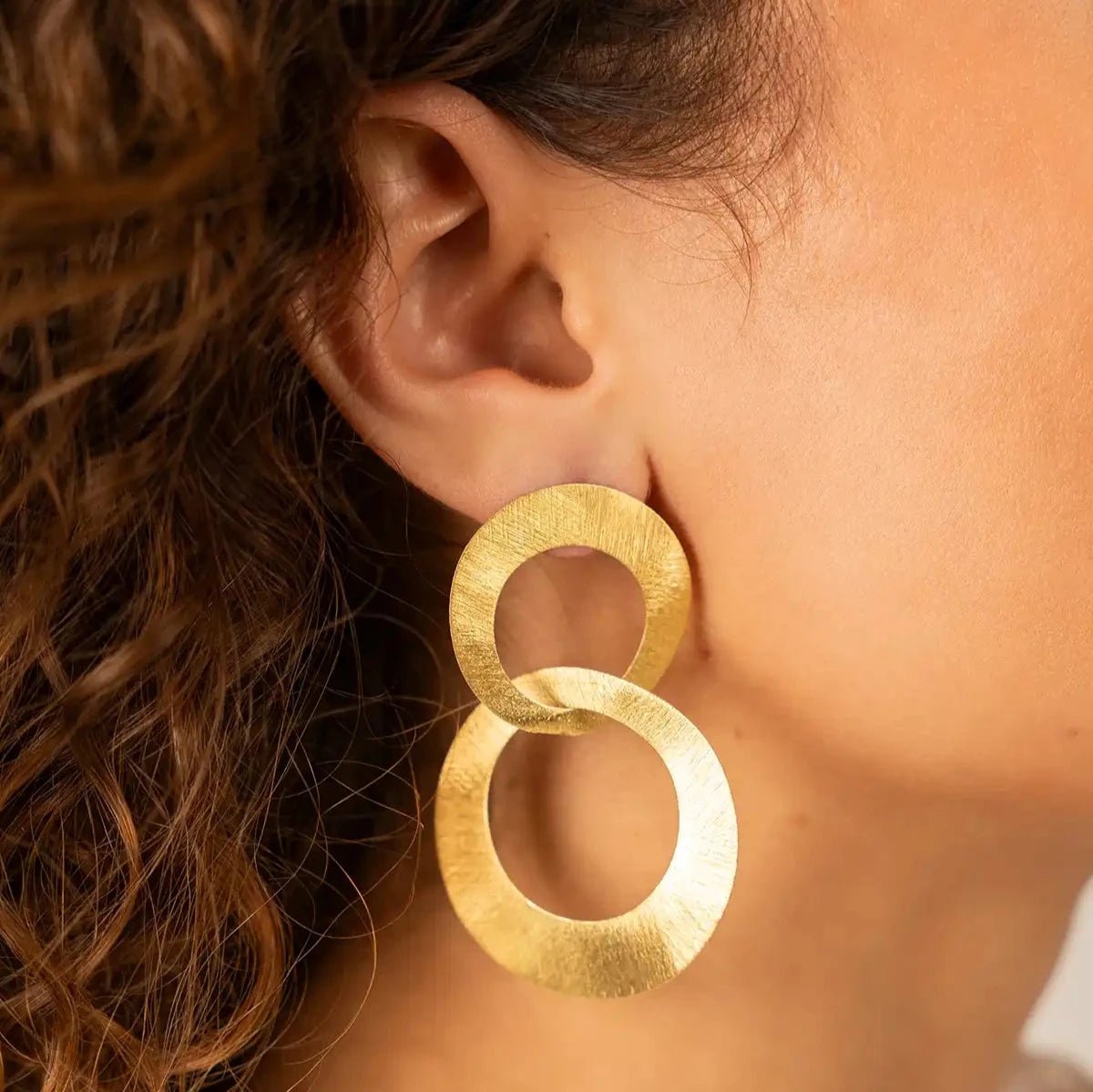 LOTT.gioielli Ohrringe Double Charm Satin, L, vergoldet