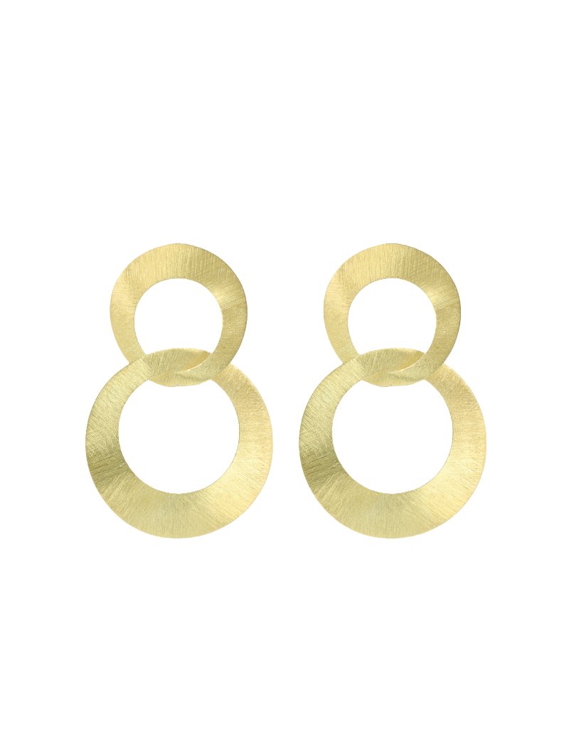 LOTT.gioielli Ohrringe Double Charm Satin, L, vergoldet