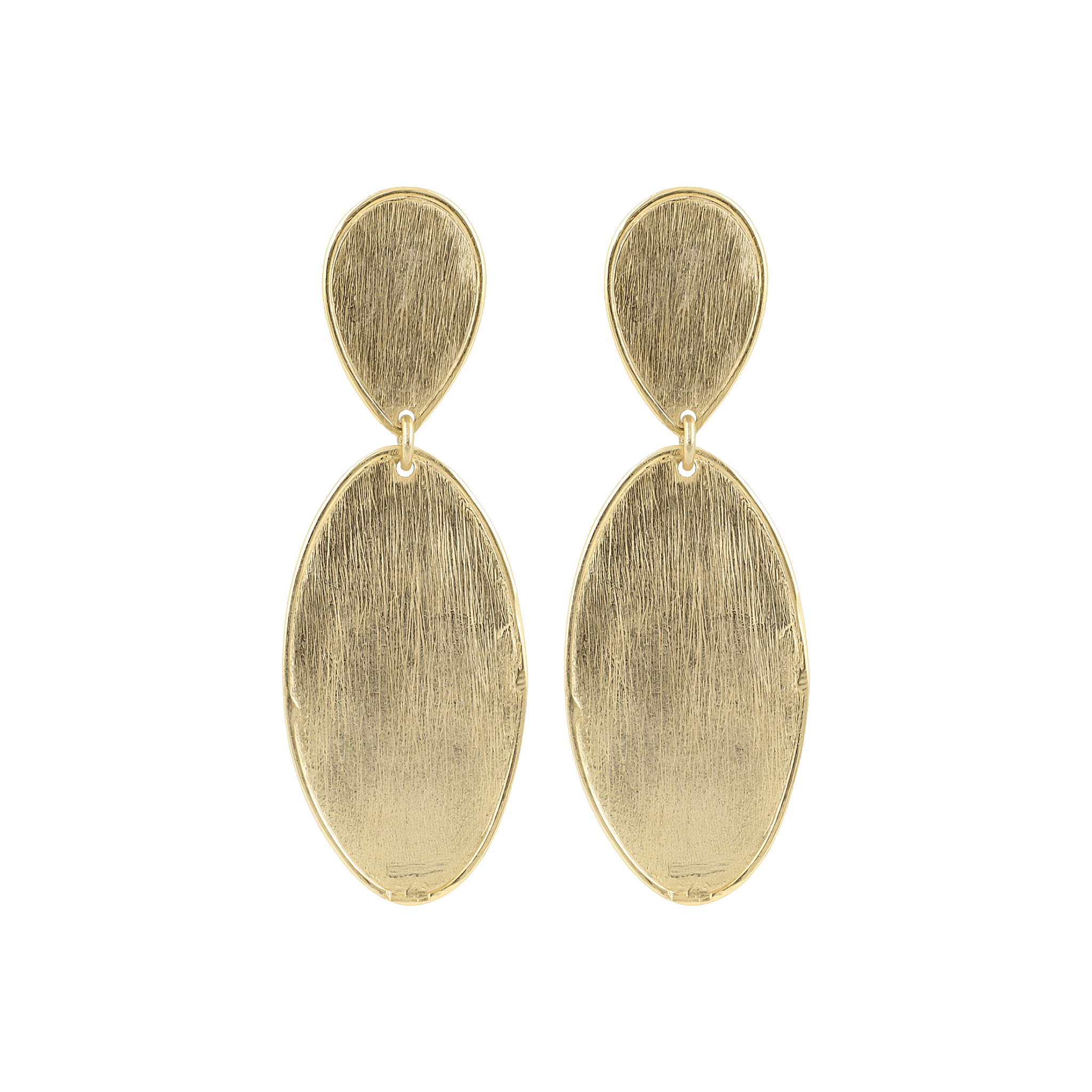 LOTT.gioielli Ohrringe Double Oval Stone, vergoldet