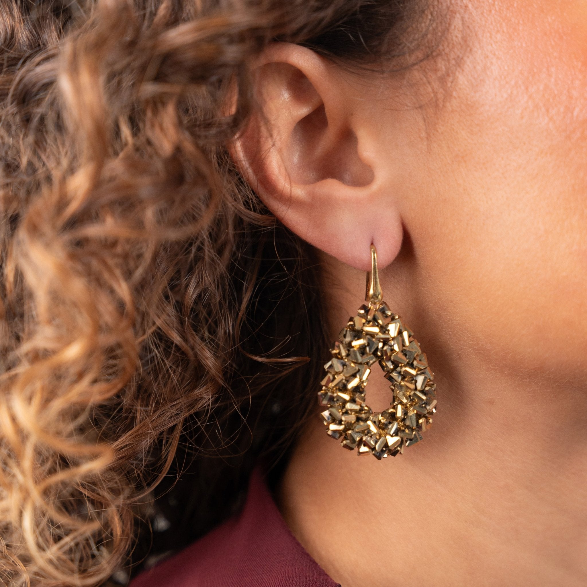 LOTT.gioielli Ohrringe Drop Raw, metallic gold, S, vergoldet