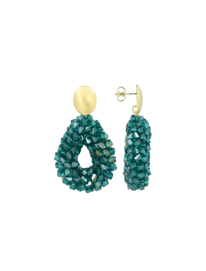 LOTT.gioielli Ohrringe Drop Raw, ultramarine green, S, vergoldet