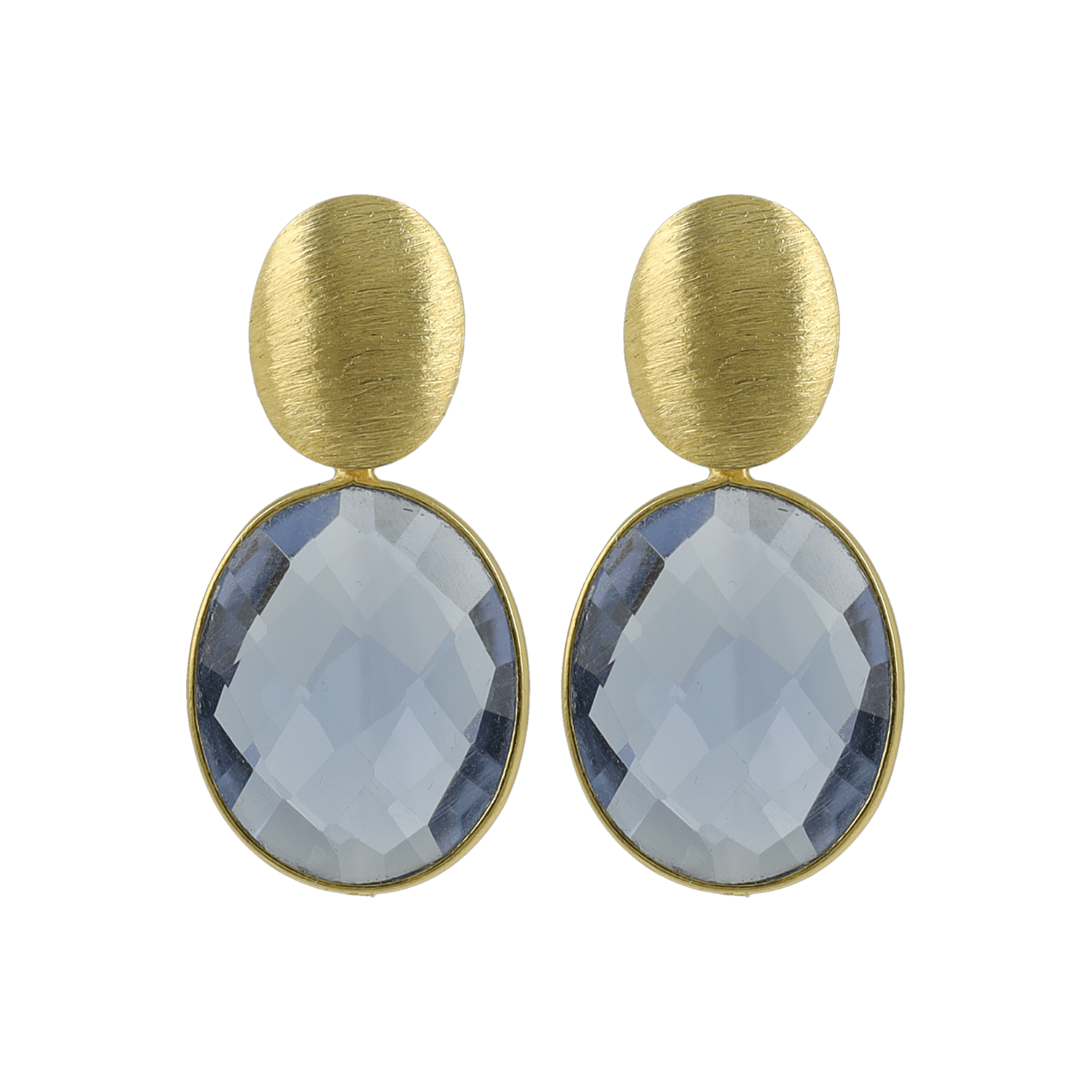 LOTT.gioielli Ohrringe Giorgia, Framed Oval, S, Blue Aura, vergoldet