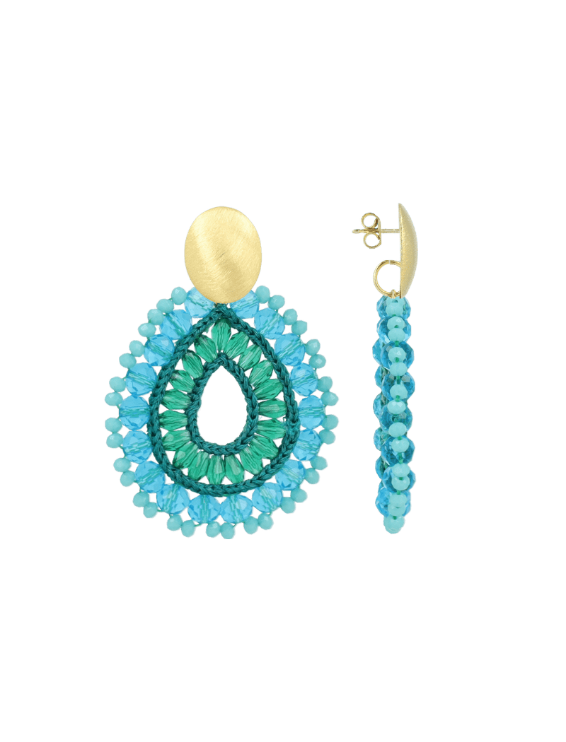 LOTT.gioielli Ohrringe Open Drop Irregular, S, light ocean, vergoldet