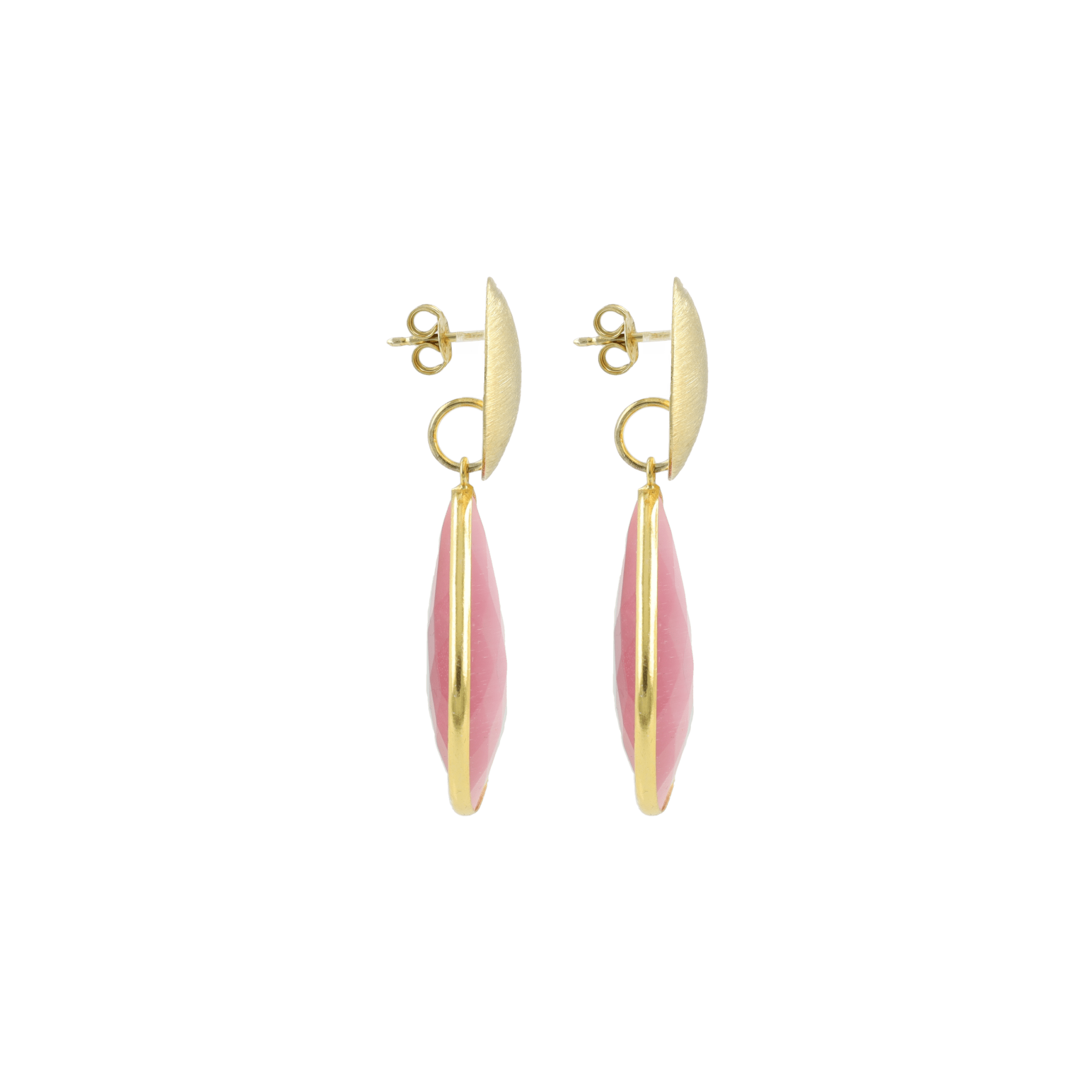 LOTT.gioielli Ohrringe Rae, Framed Drop, L, Fuchsia, vergoldet