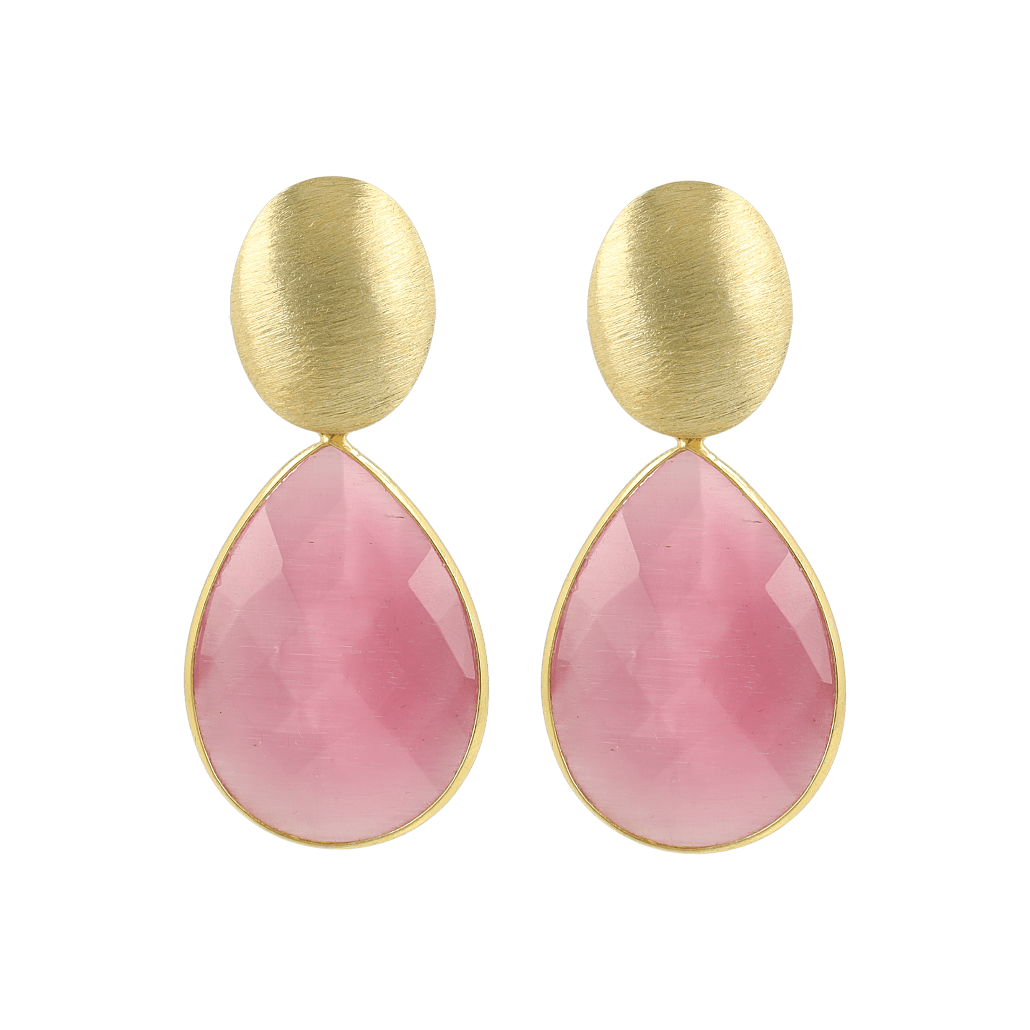 LOTT.gioielli Ohrringe Rae, Framed Drop, L, Fuchsia, vergoldet