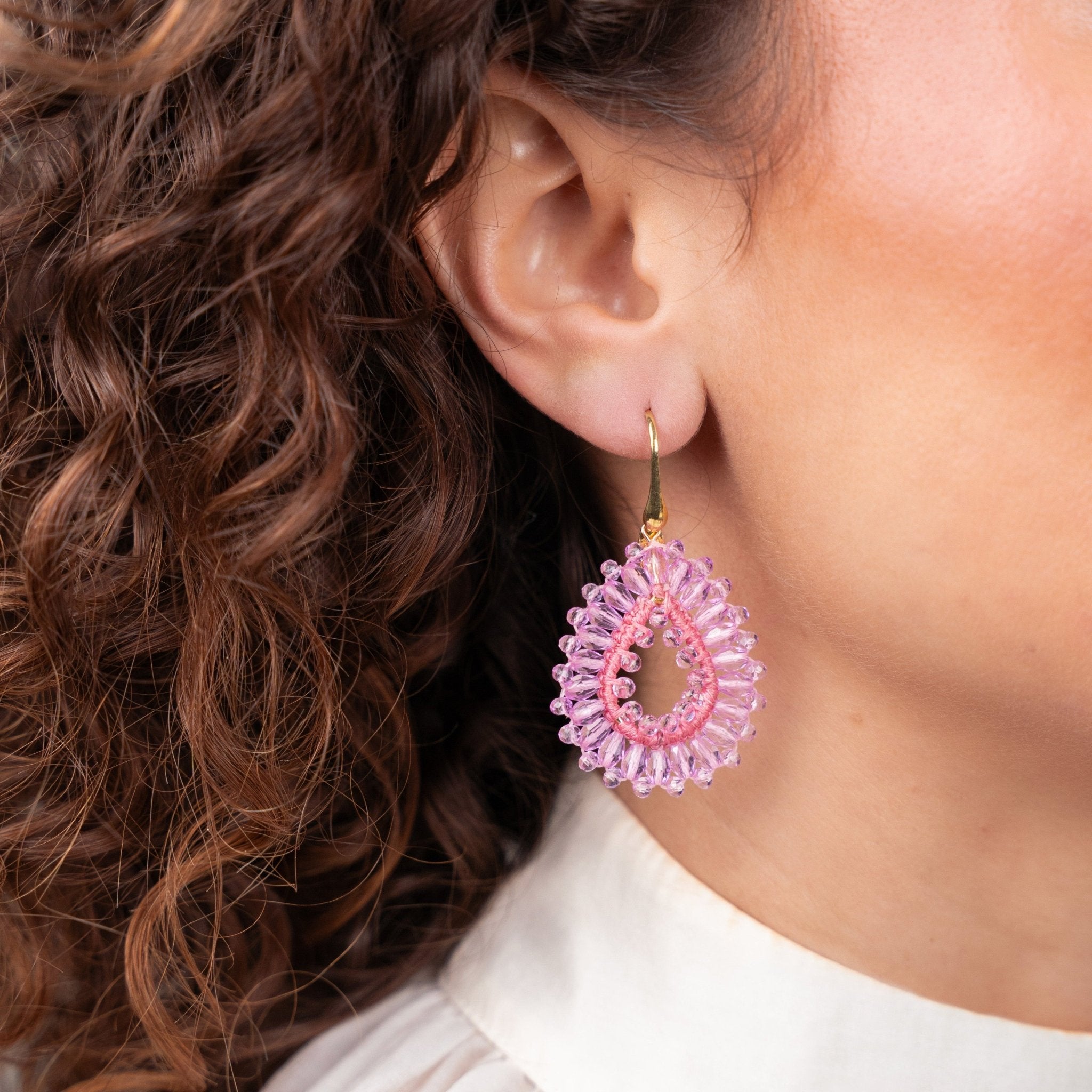 LOTT.gioielli Ohrringe Silk Drop, Bubble Pink, S, vergoldet