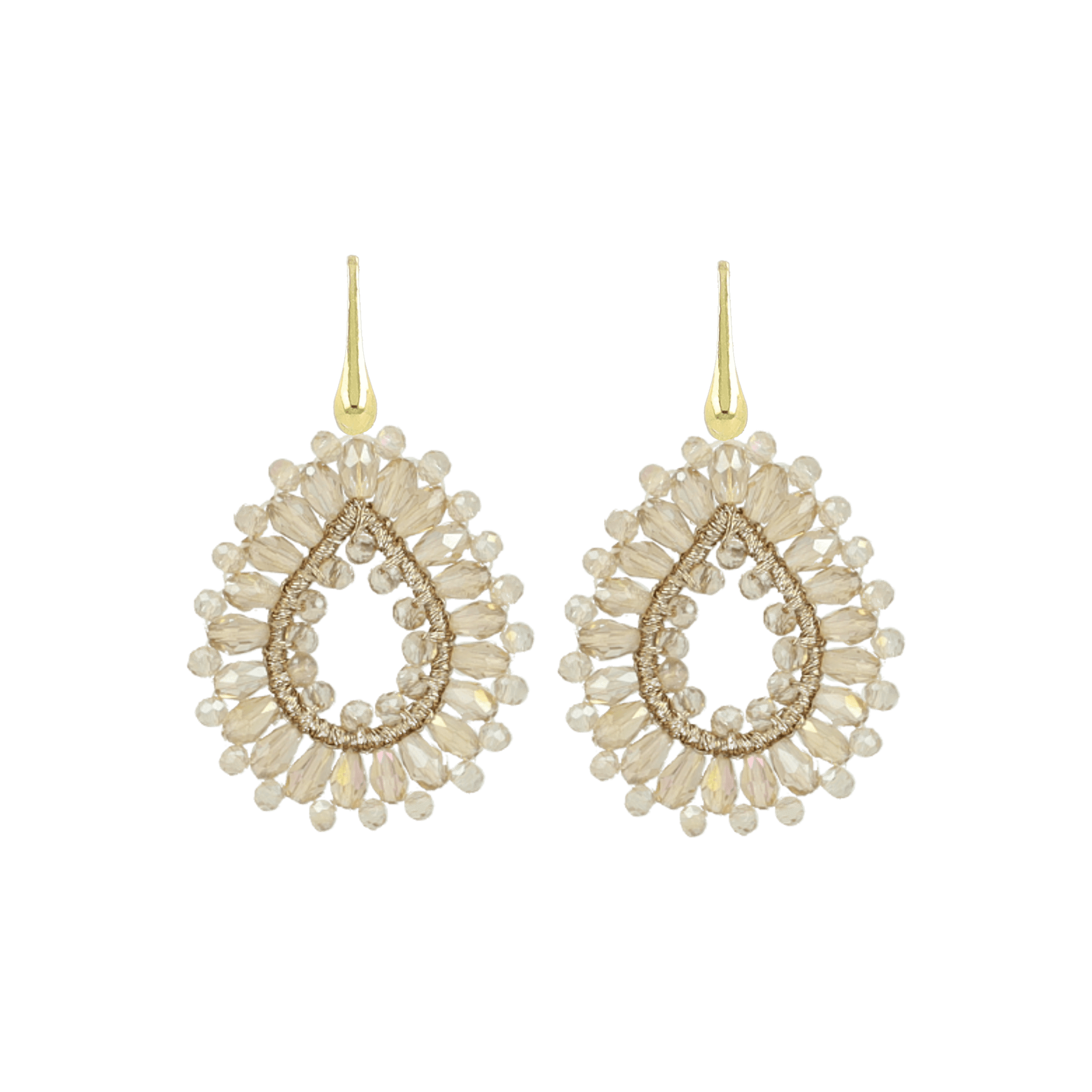 LOTT.gioielli Ohrringe Silk Drop, champagne, S, Haken, vergoldet