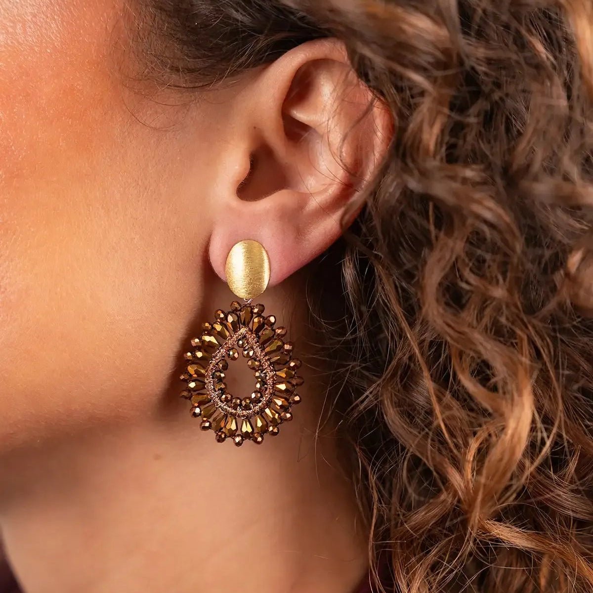 LOTT.gioielli Ohrringe Silk Drop, copper, S, vergoldet