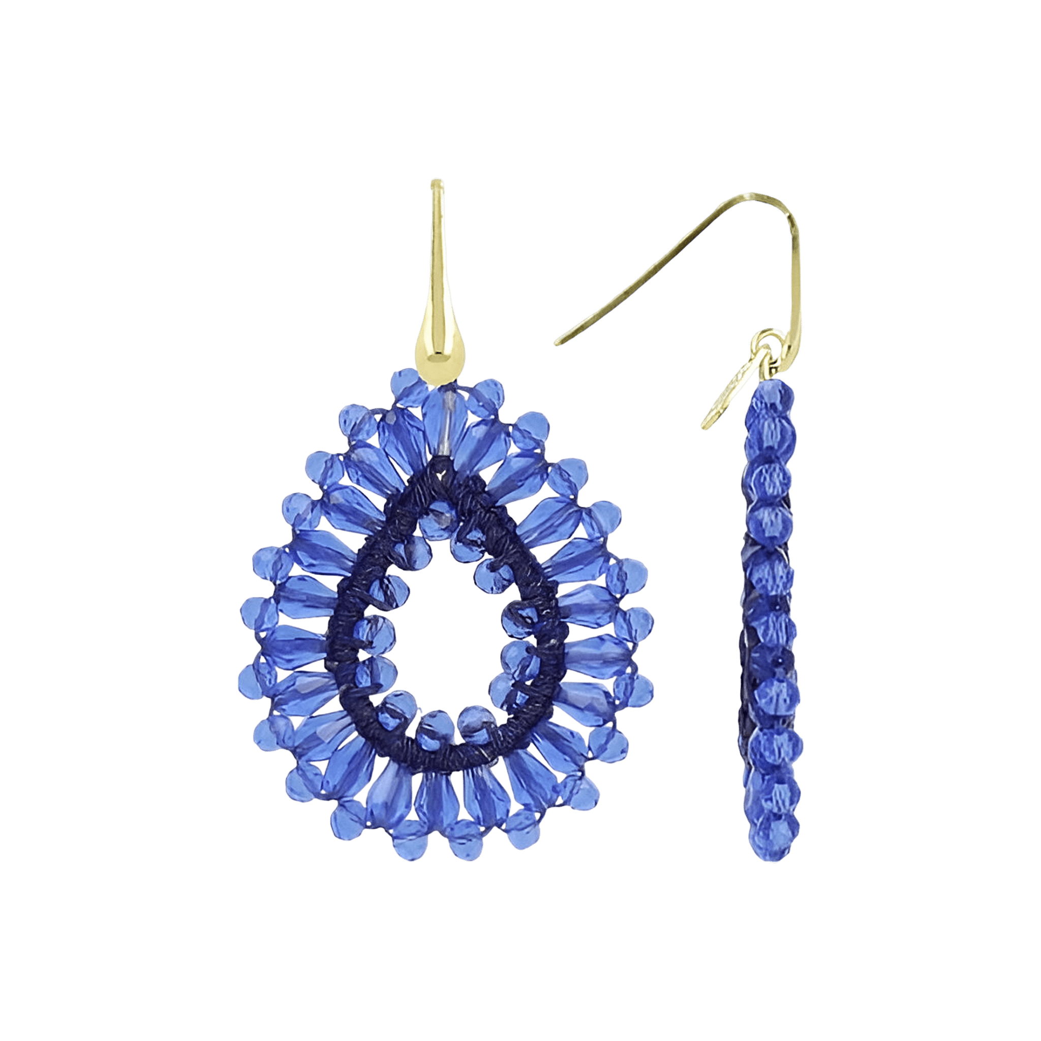 LOTT.gioielli Ohrringe Silk Drop, dark ocean, S, vergoldet